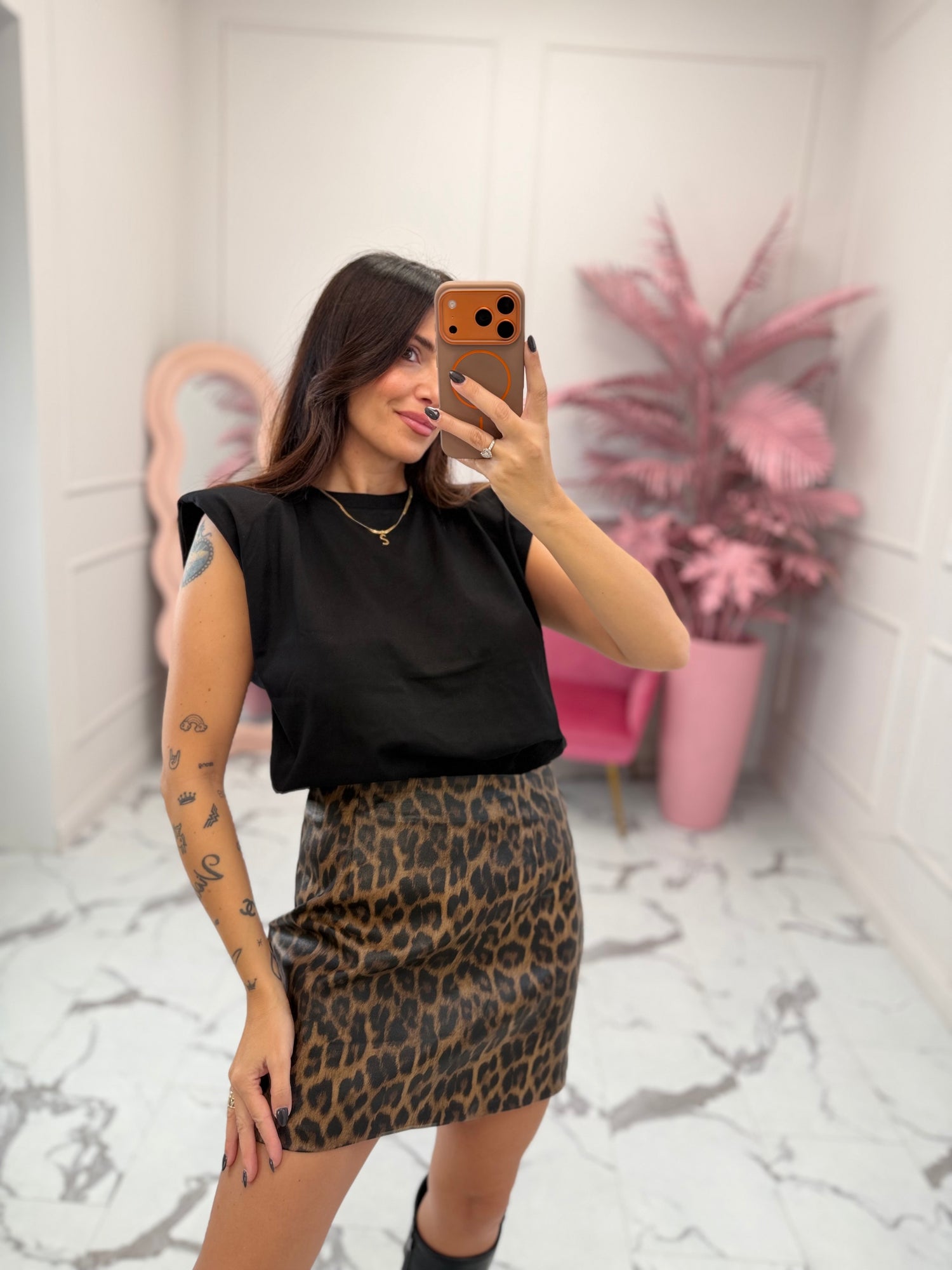 Gonna ecopelle “Leopard” GLAMOROUS