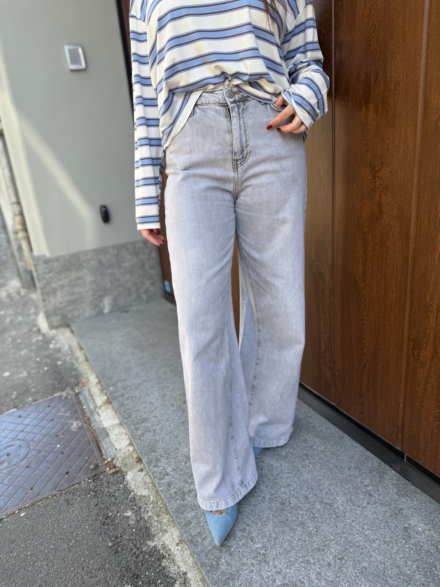 Jeans wide leg “Grey” HAVE ONE