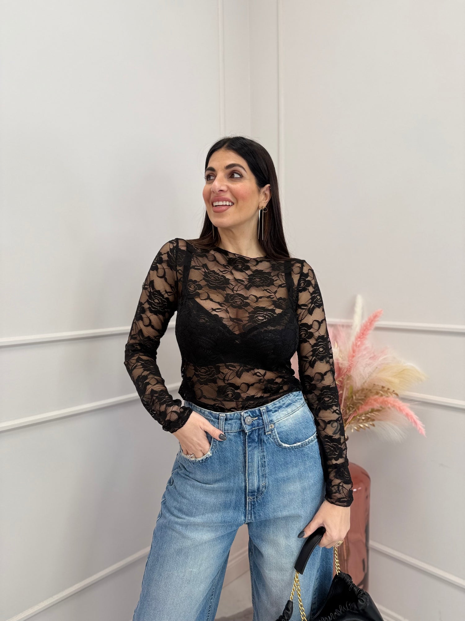 Maglia pizzo crop LIP