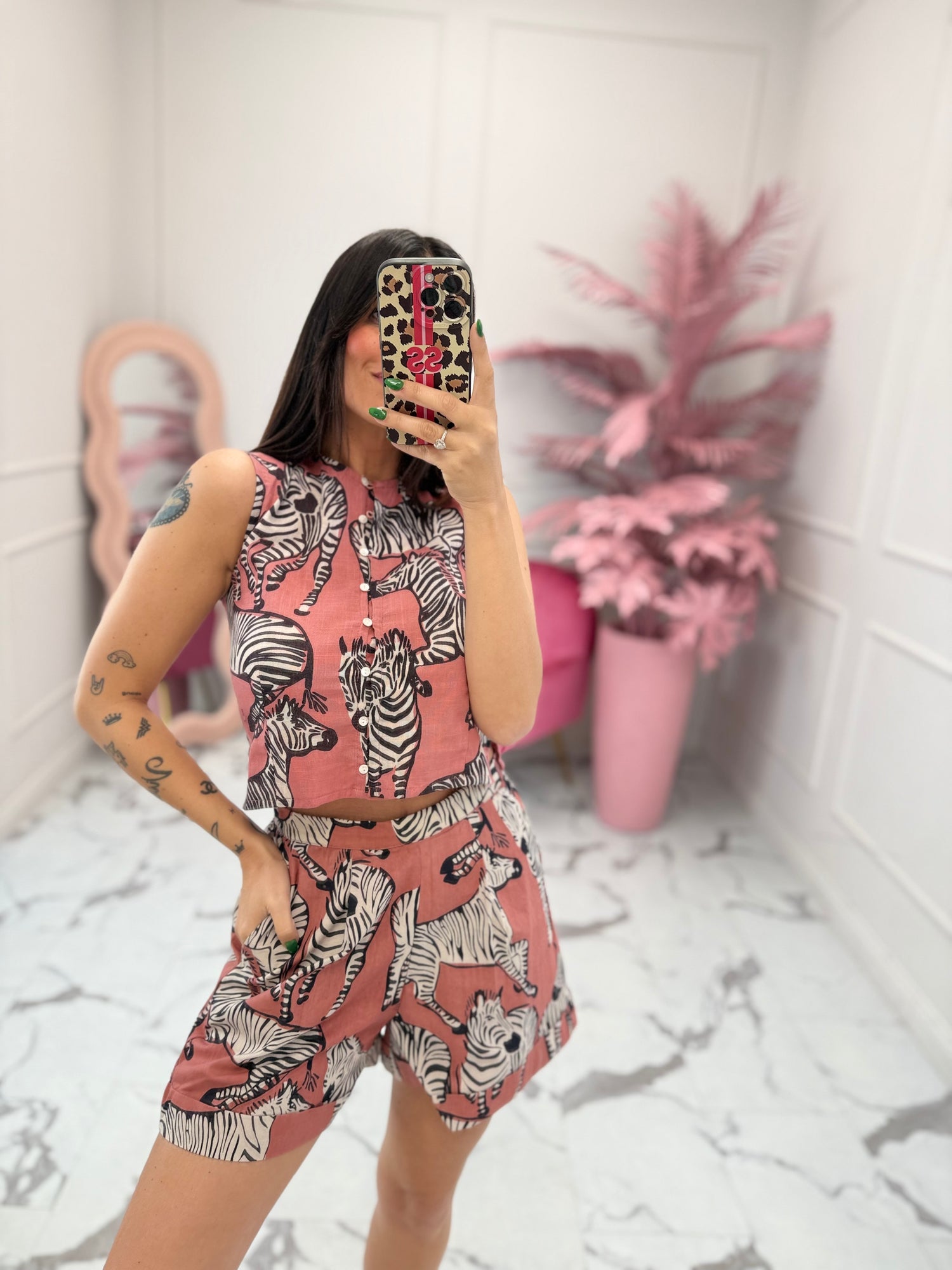 Shorts “Zebra” COMPANIA FANTASTICA – Limited in pink