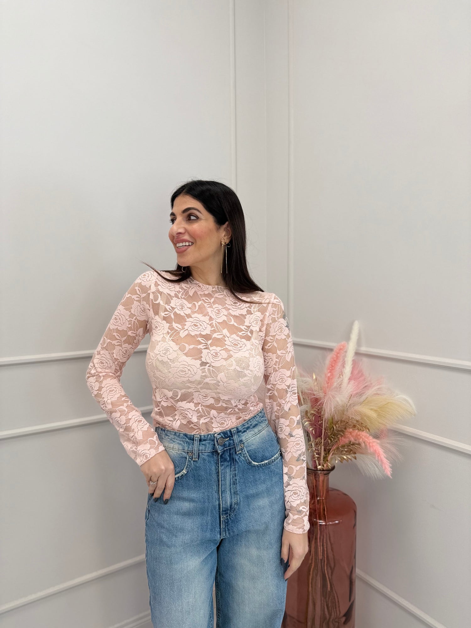 Maglia pizzo crop LIP