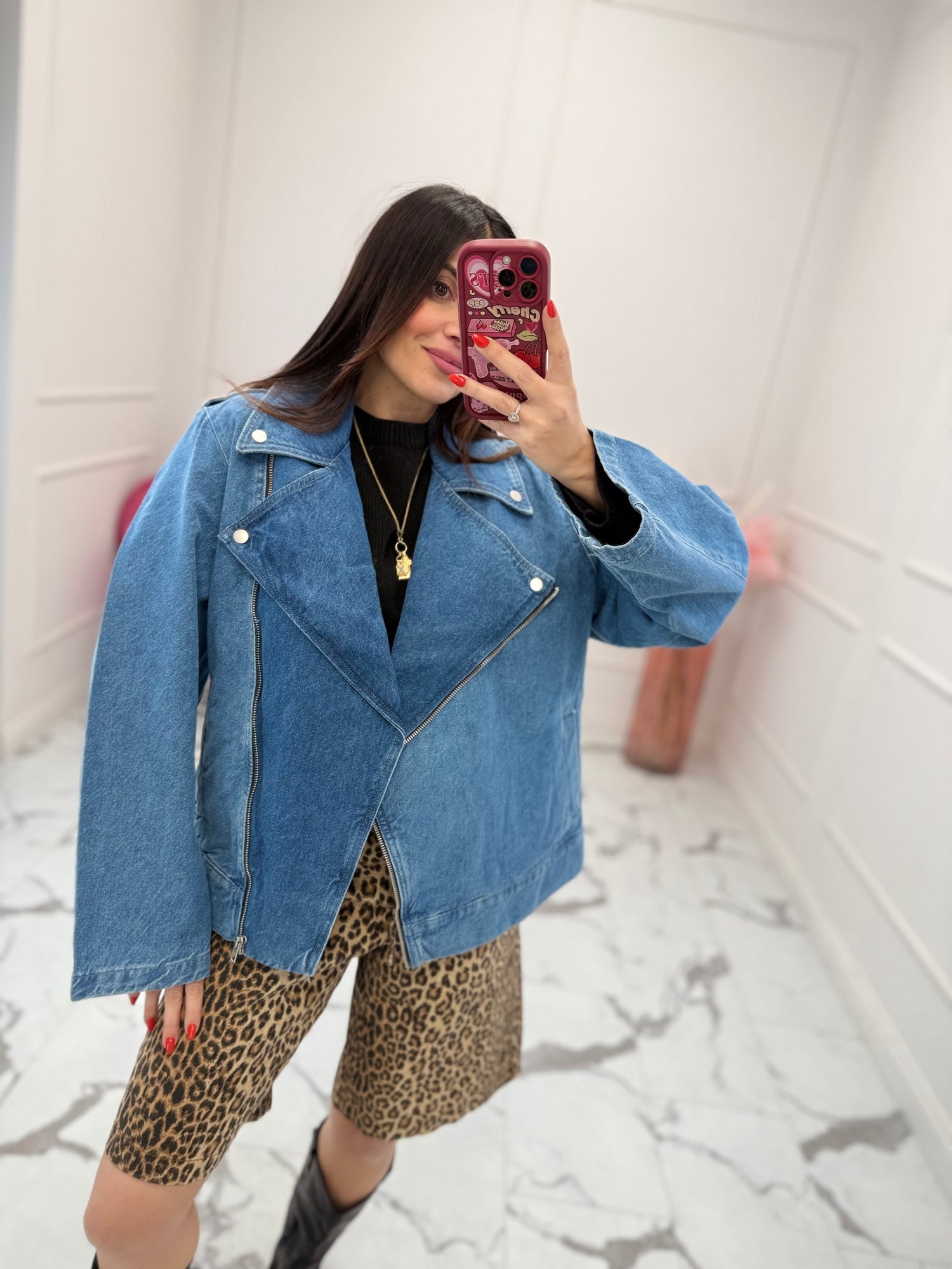 Chiodo denim over “Johanna” ONLY