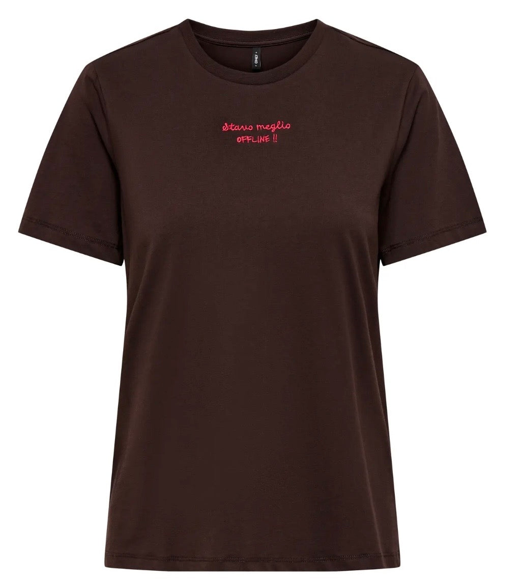 T-shirt Adelina “stavo meglio OFFLINE” ONLY