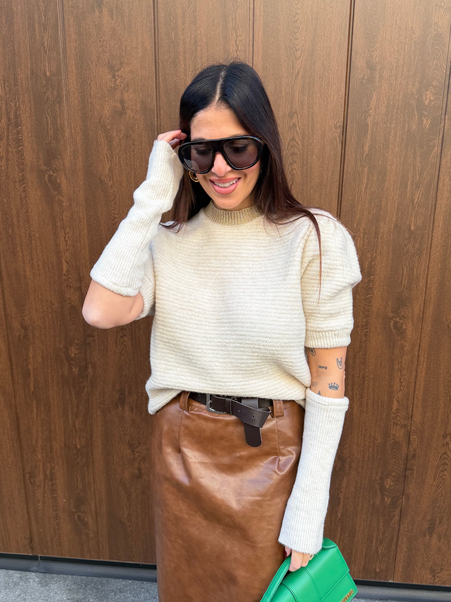 Maglioncino lurex con manicotti HAVE ONE