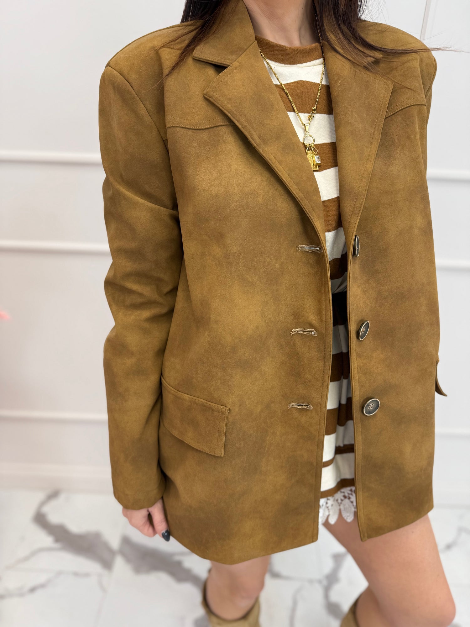 Blazer in suede HAVE ONE