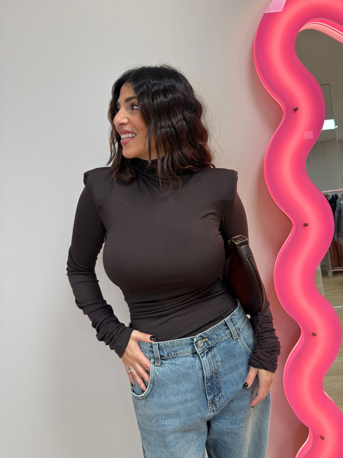 Dolcevita jersey con spalline VICOLO