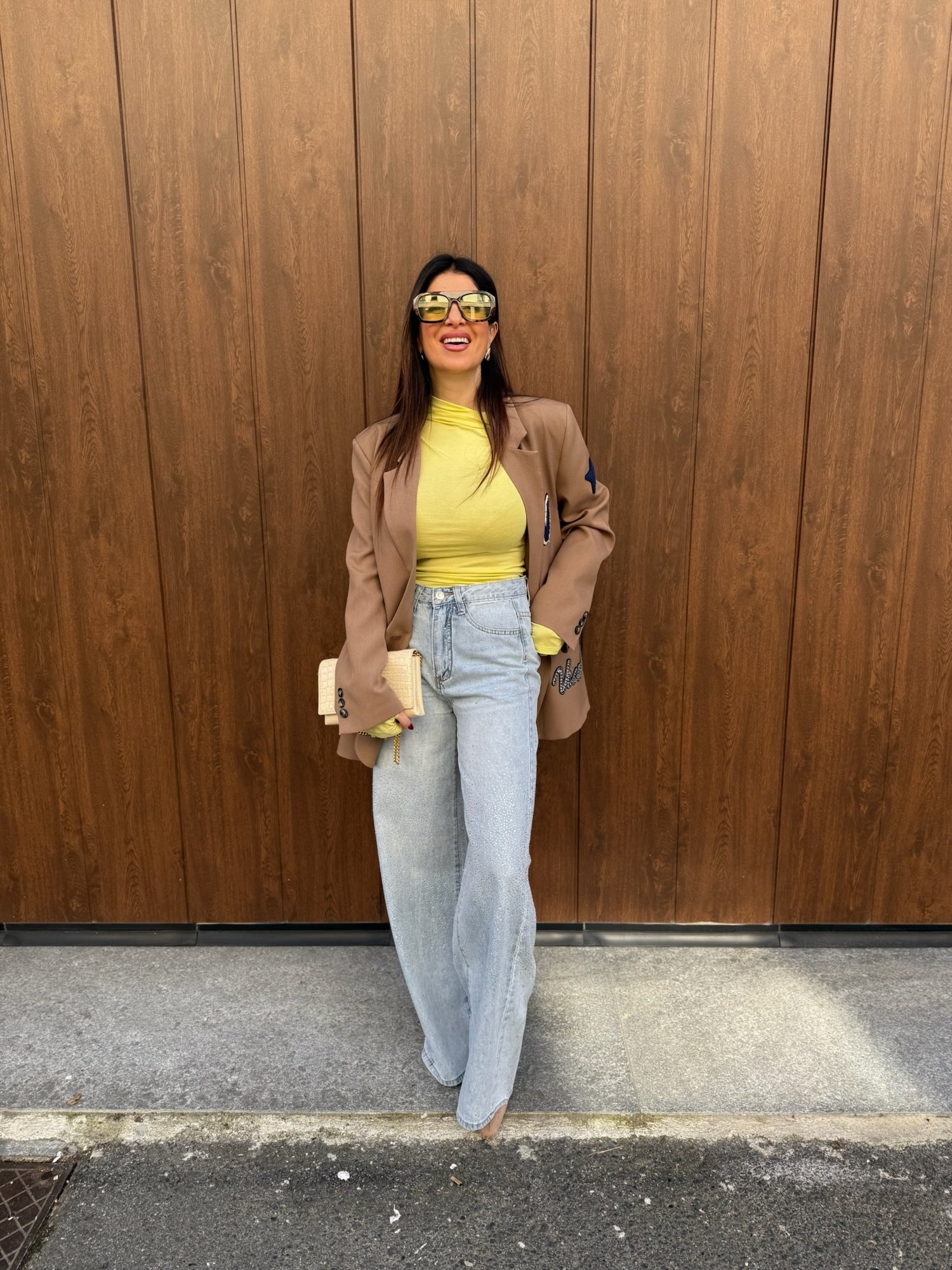 Jeans wide leg “Strass” LIP