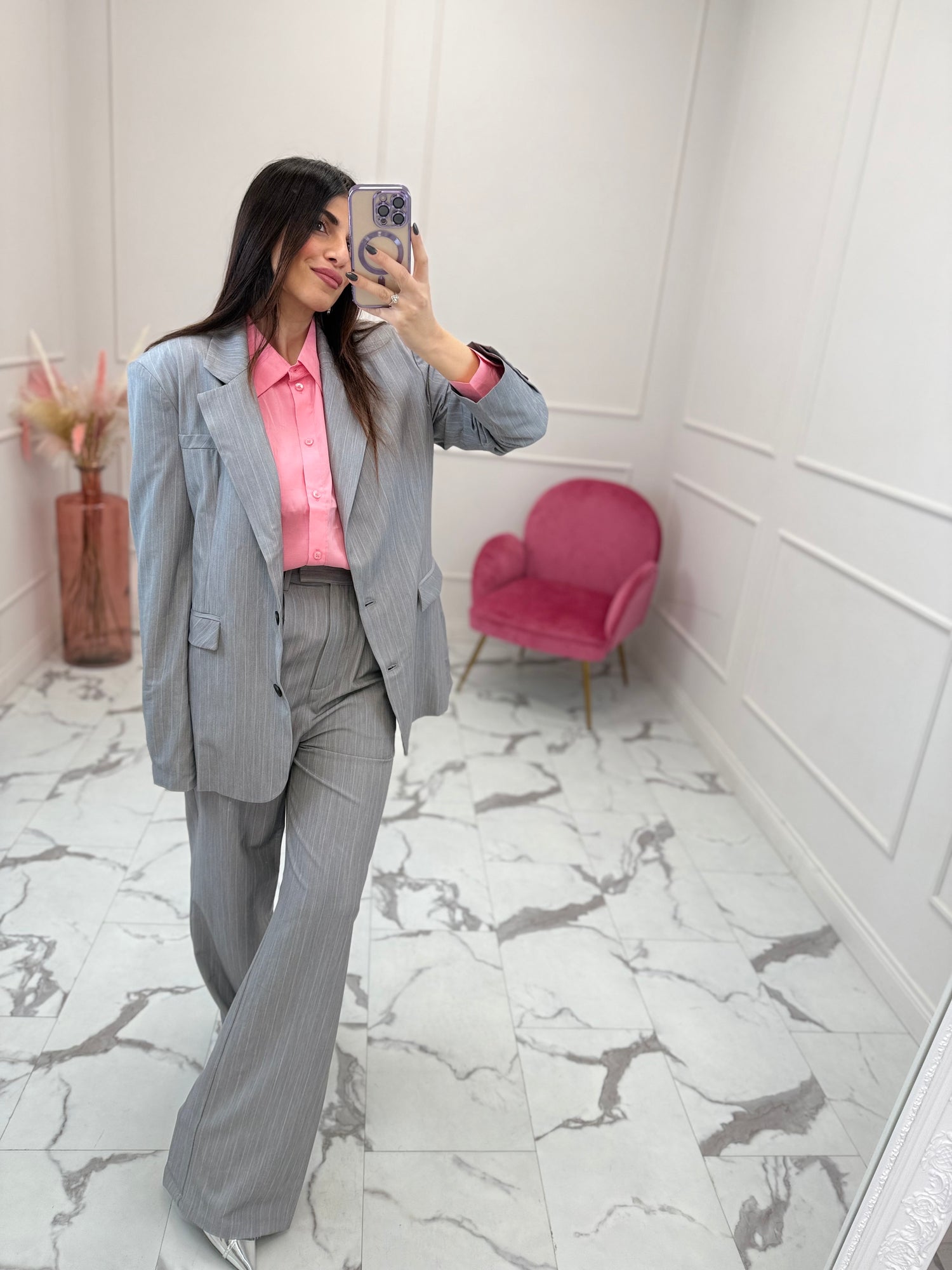 Blazer over gessato GLAMOROUS
