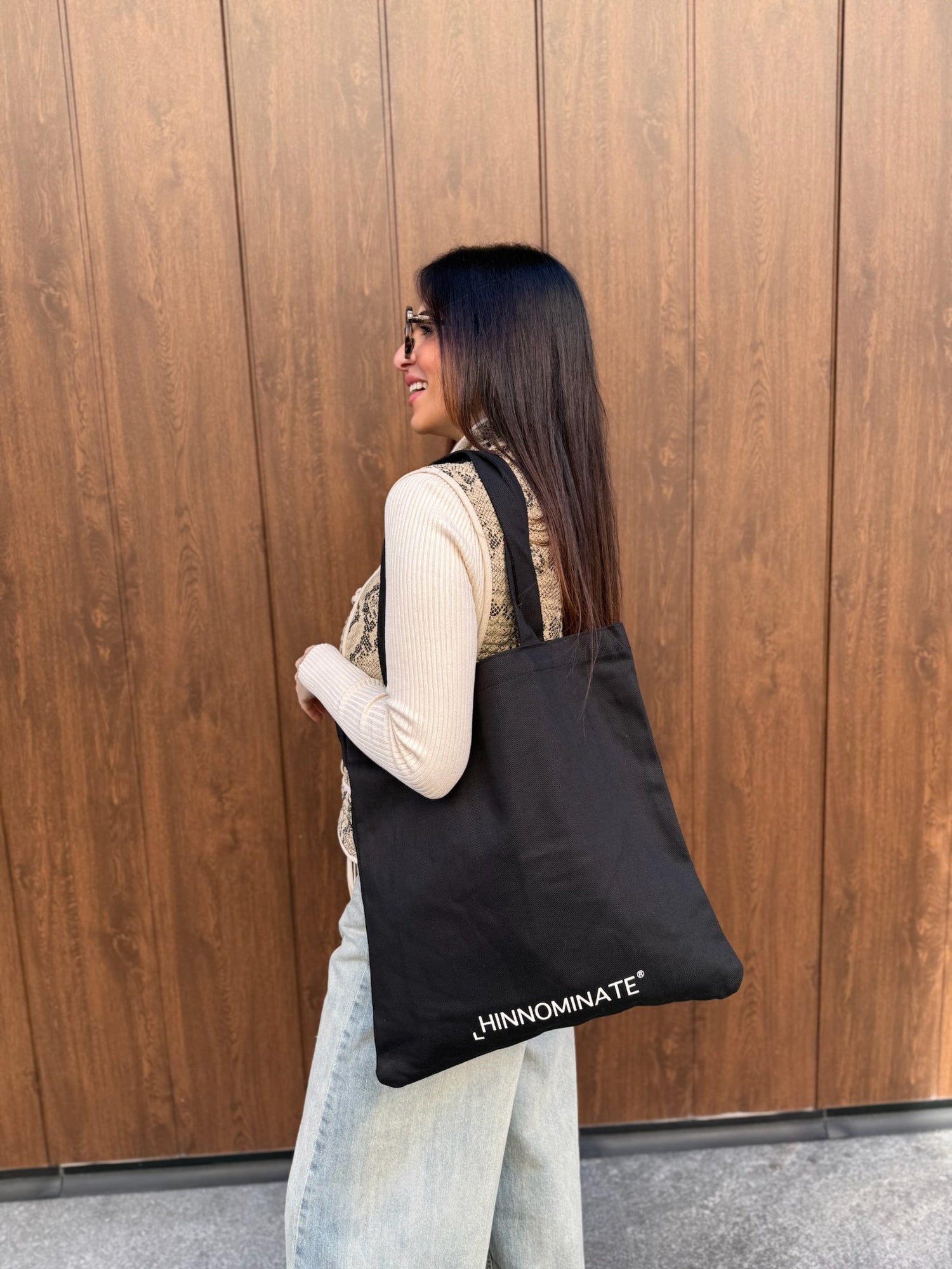 Tote bag in canvas con stampa HINNOMINATE
