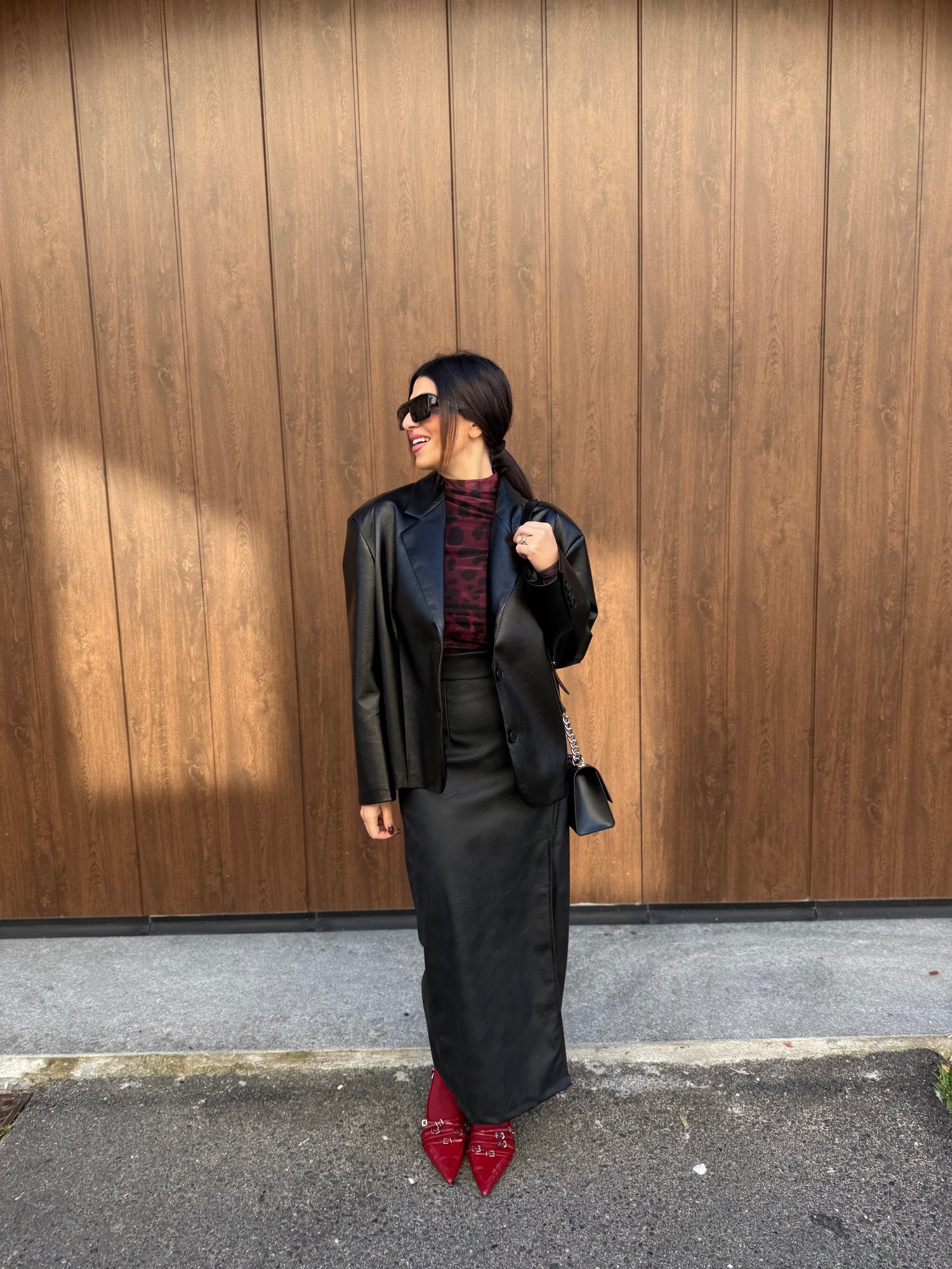 Gonna longuette ecopelle LIP