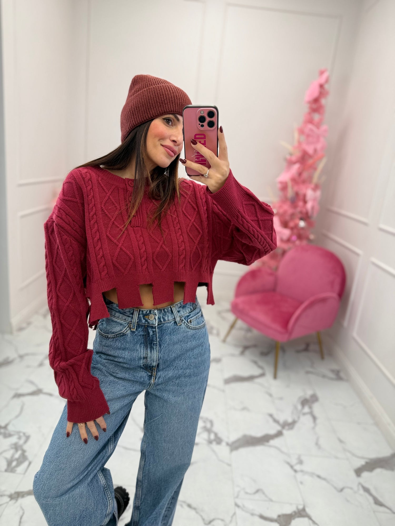Cardigan trecce crop LUMINA