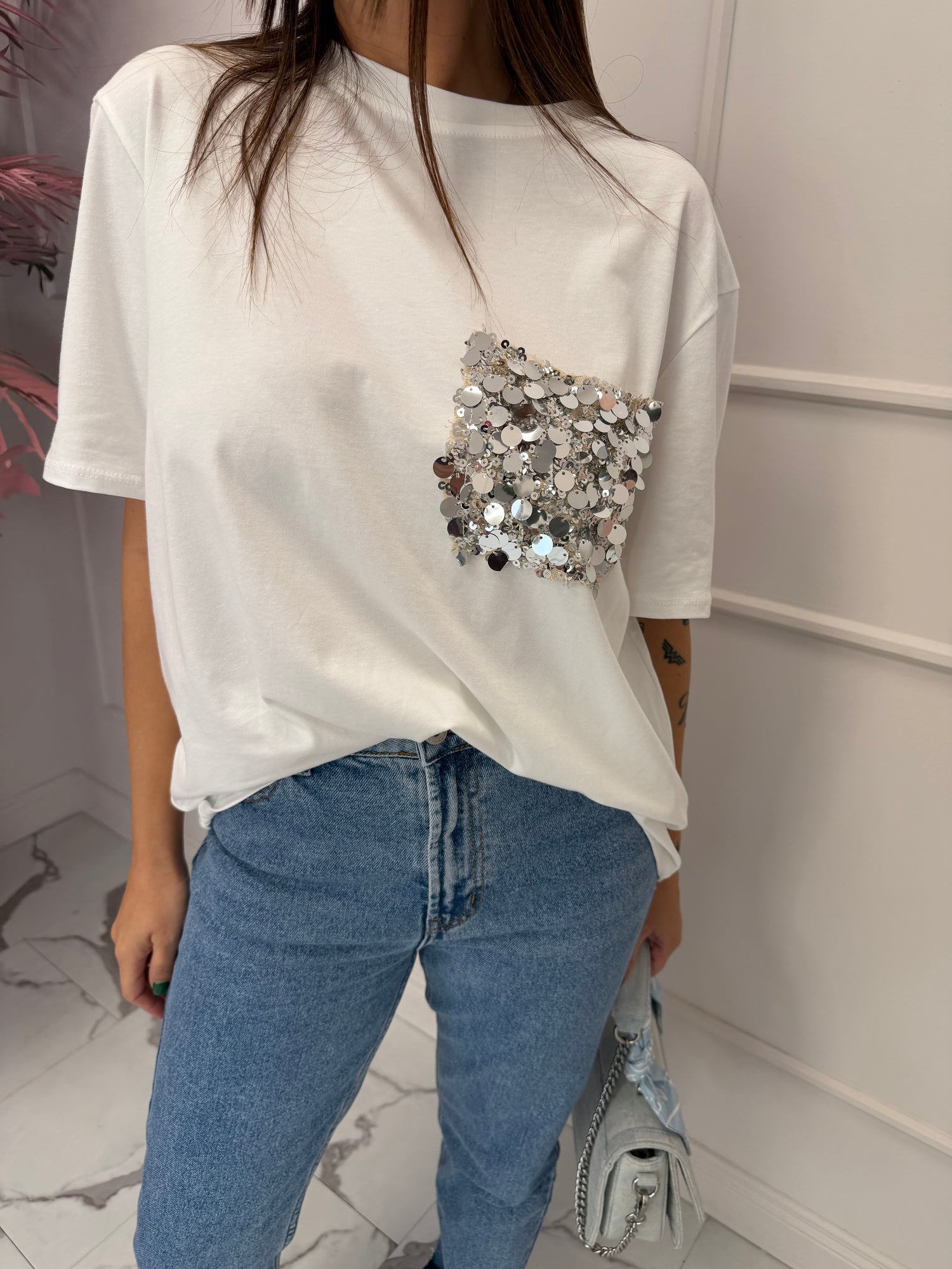 T-shirt taschino paillettes “Jolie” LIP