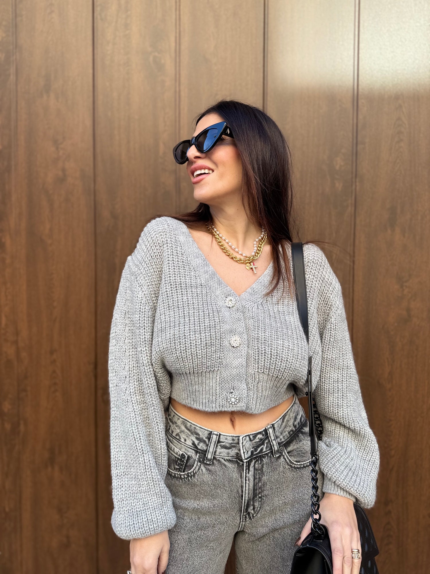 Cardigan bottoni gioiello HAVE ONE