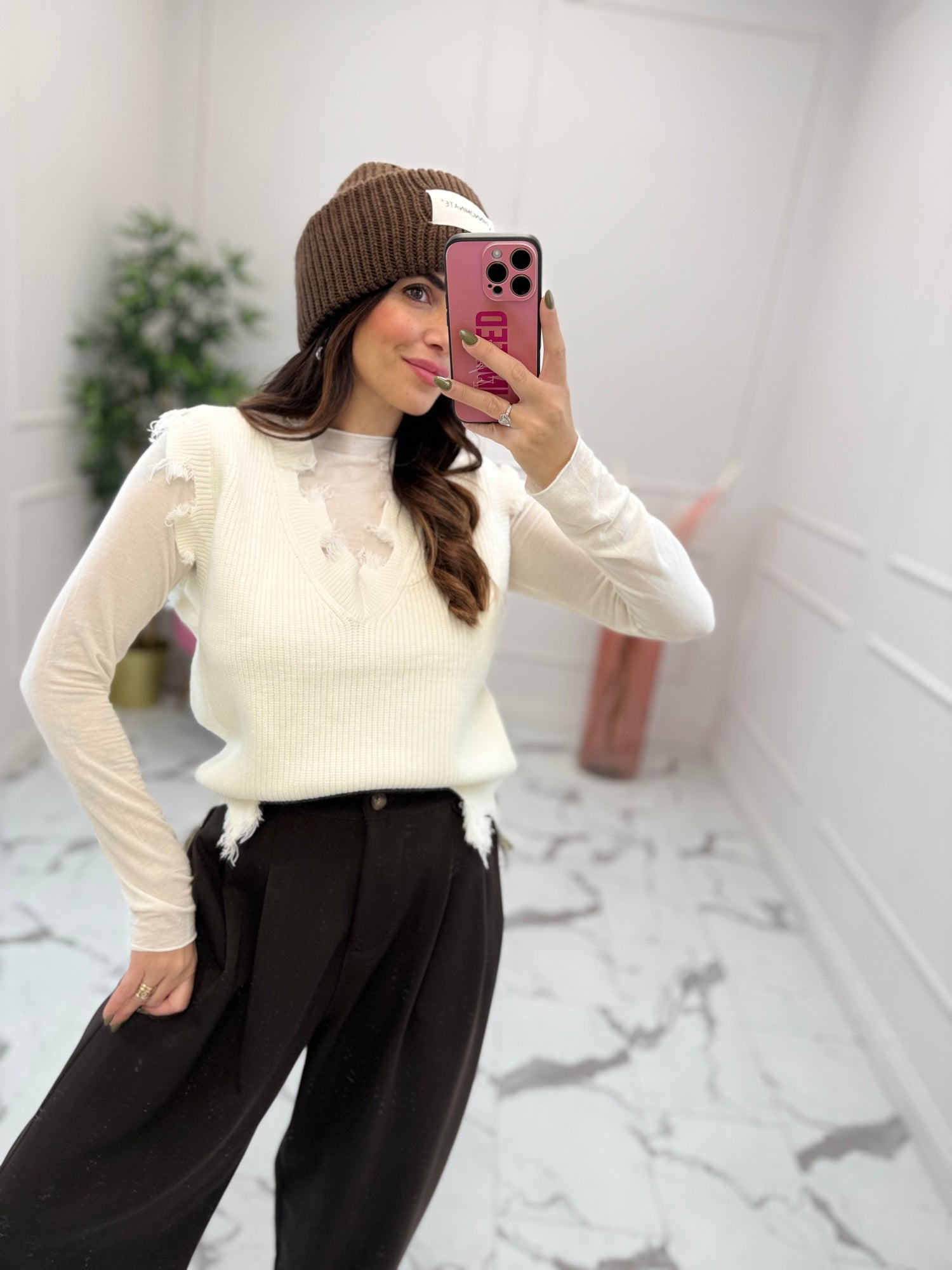 Gilet in maglia rotture LUMINA