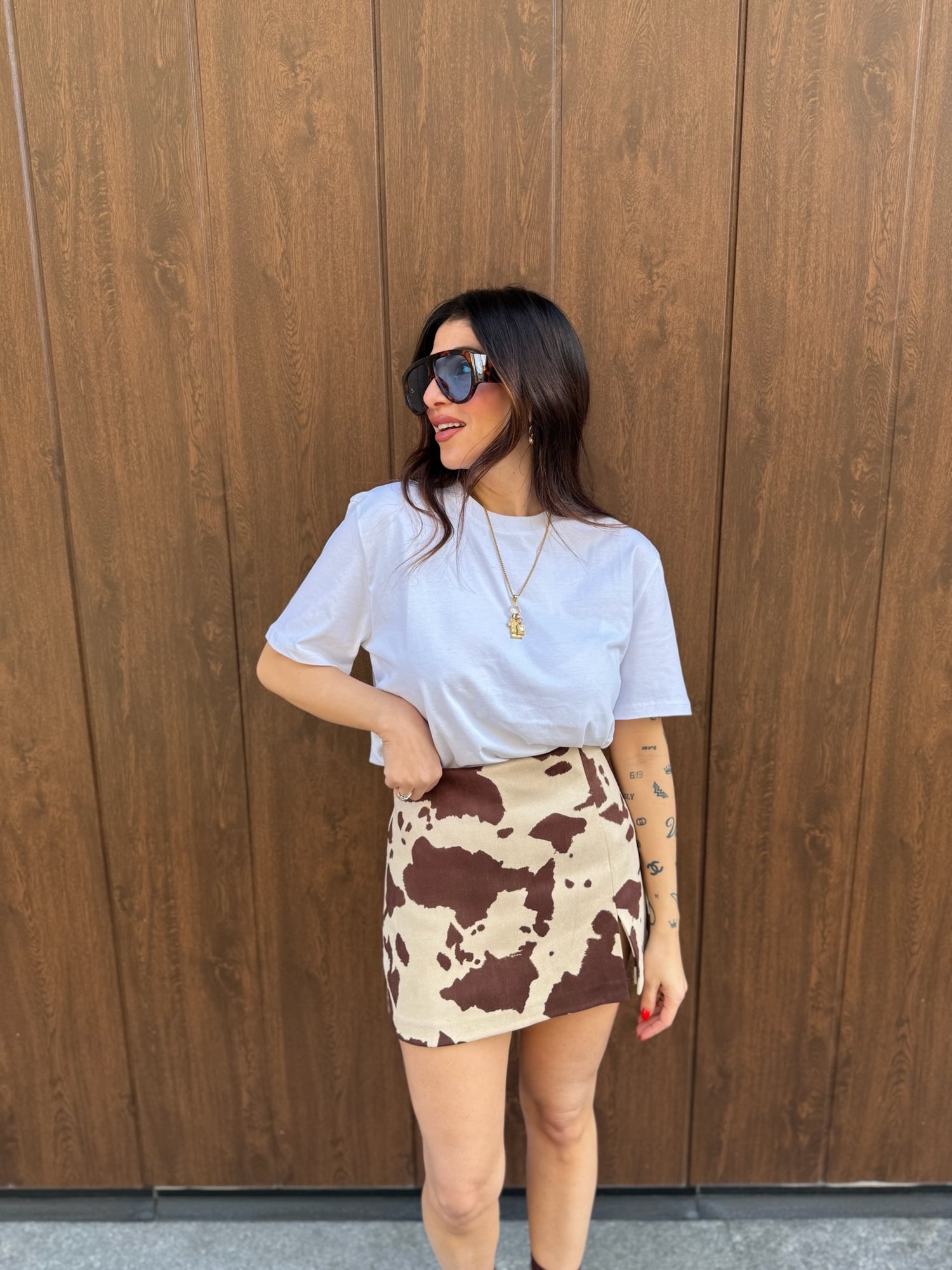 Gonna shorts “Cow print” LUMINA
