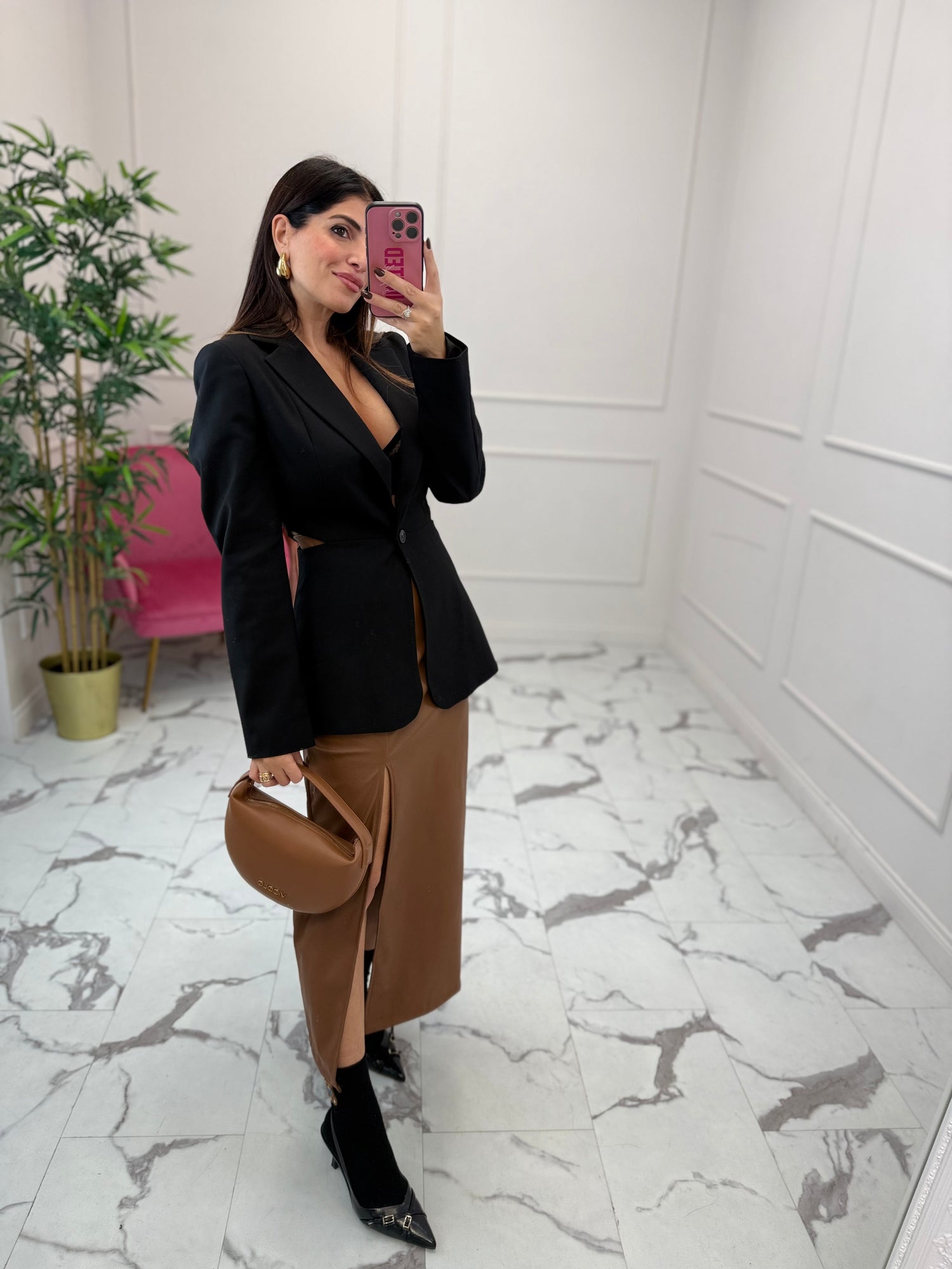 Gonna longuette ecopelle LIP