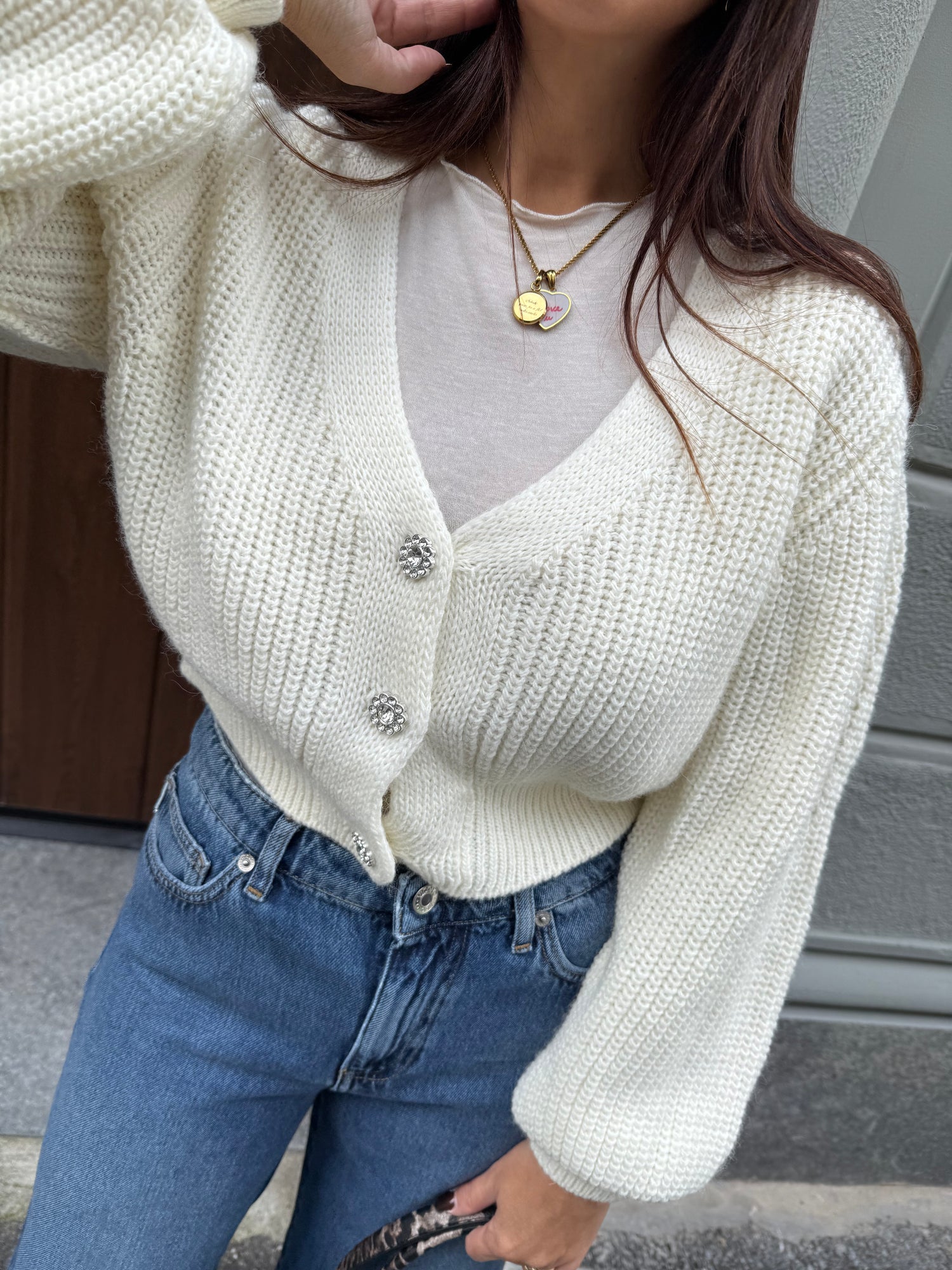 Cardigan bottoni gioiello HAVE ONE