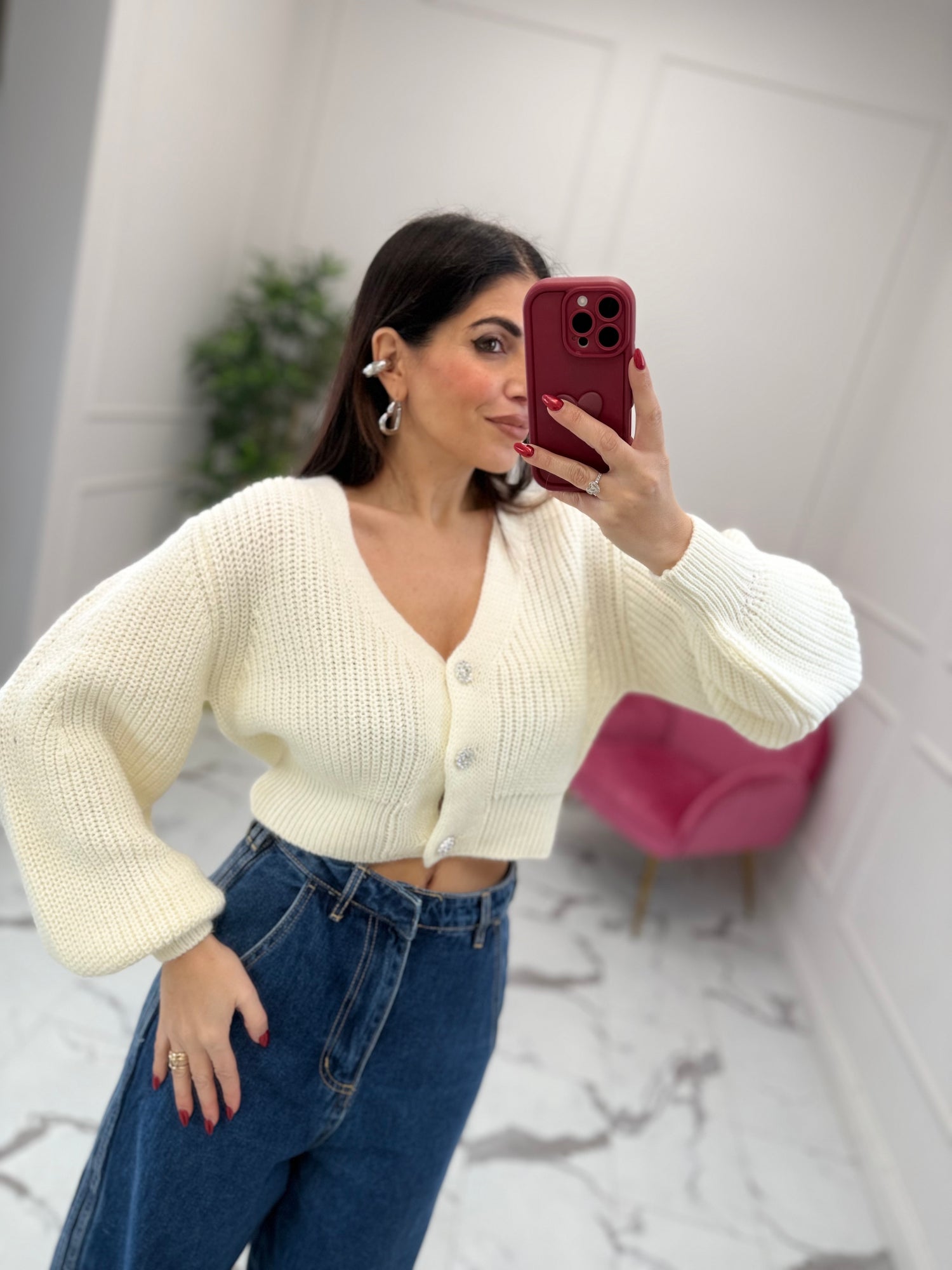 Cardigan bottoni gioiello HAVE ONE