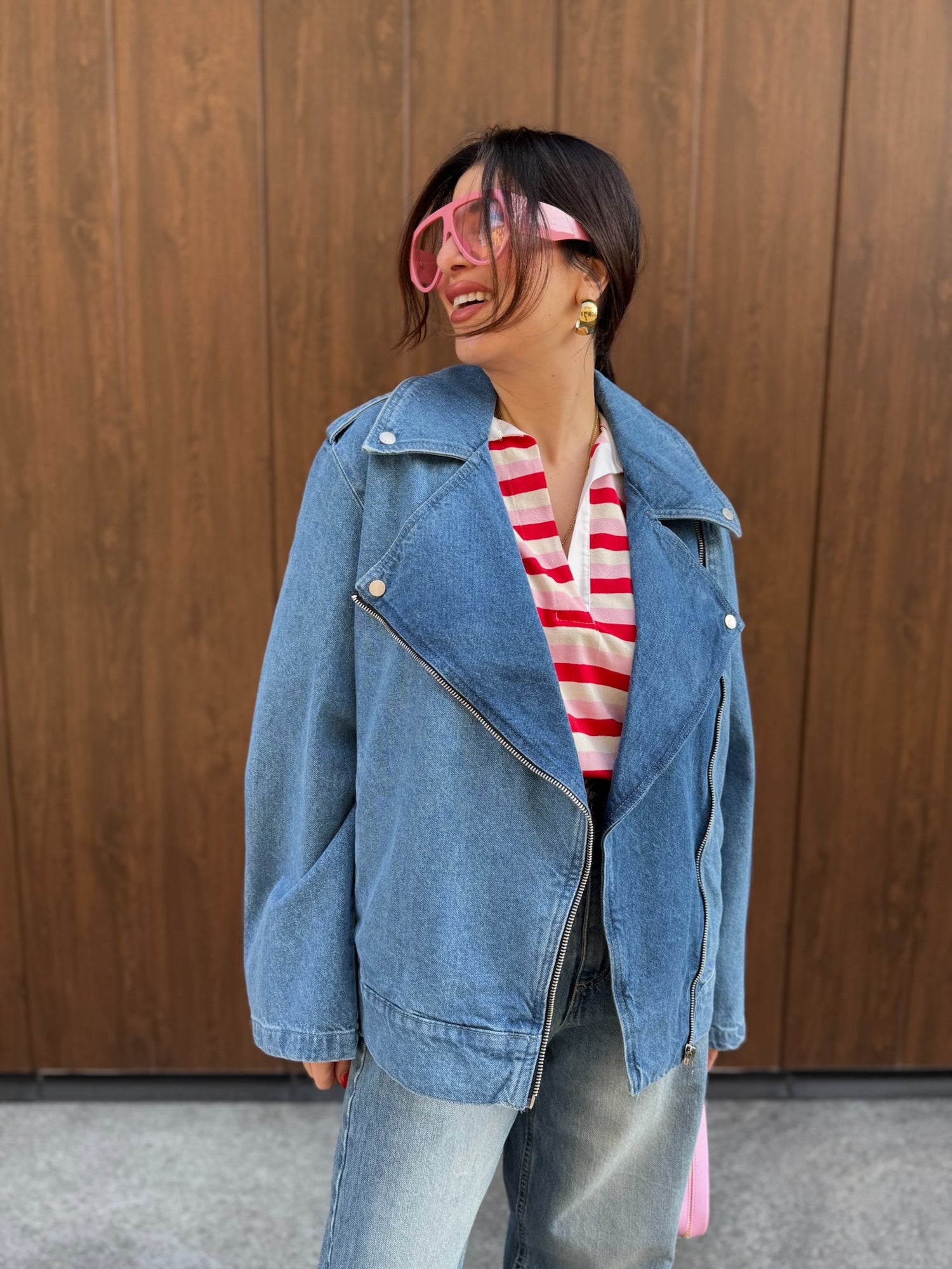Chiodo denim over “Johanna” ONLY