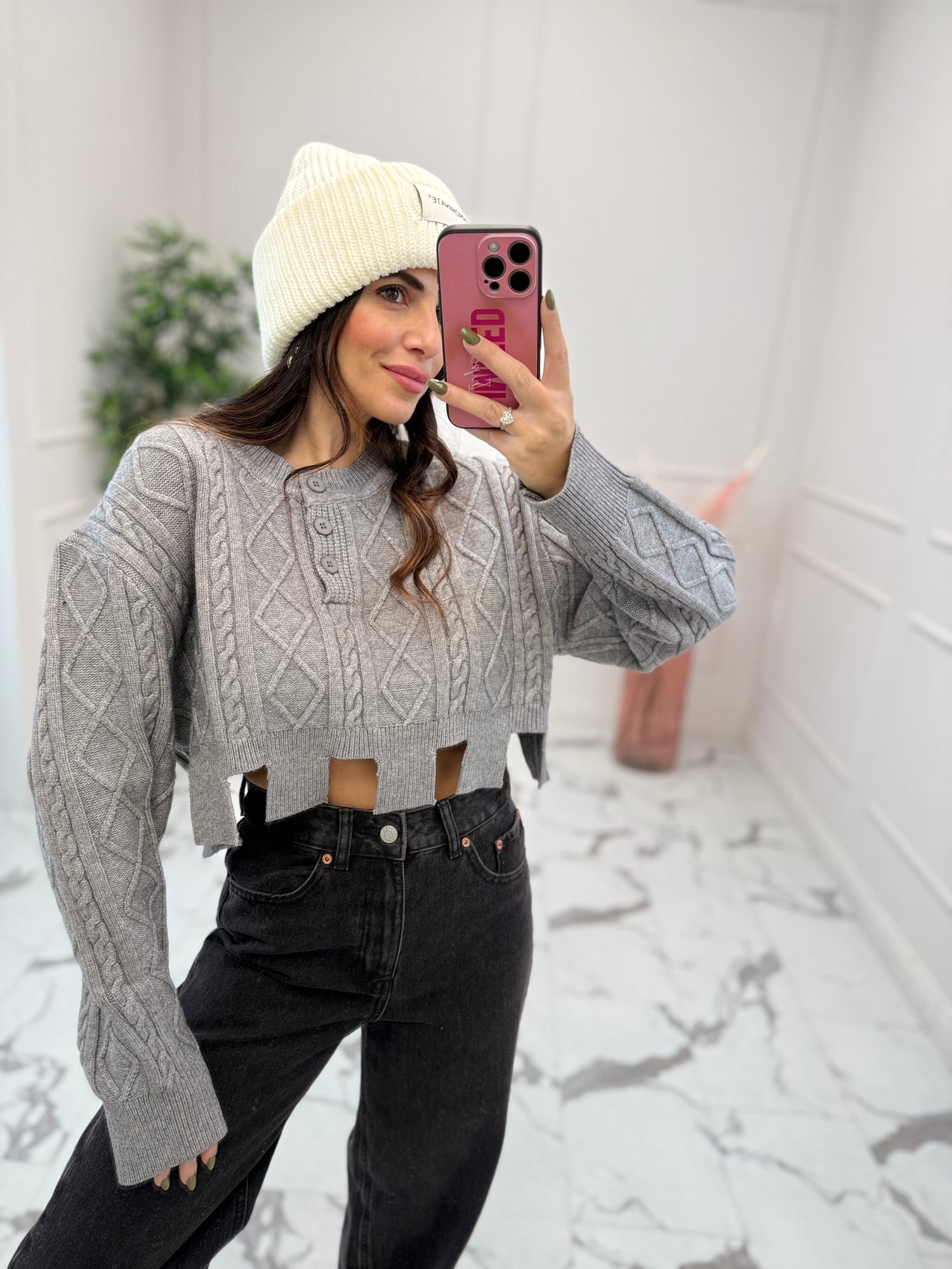 Cardigan trecce crop LUMINA