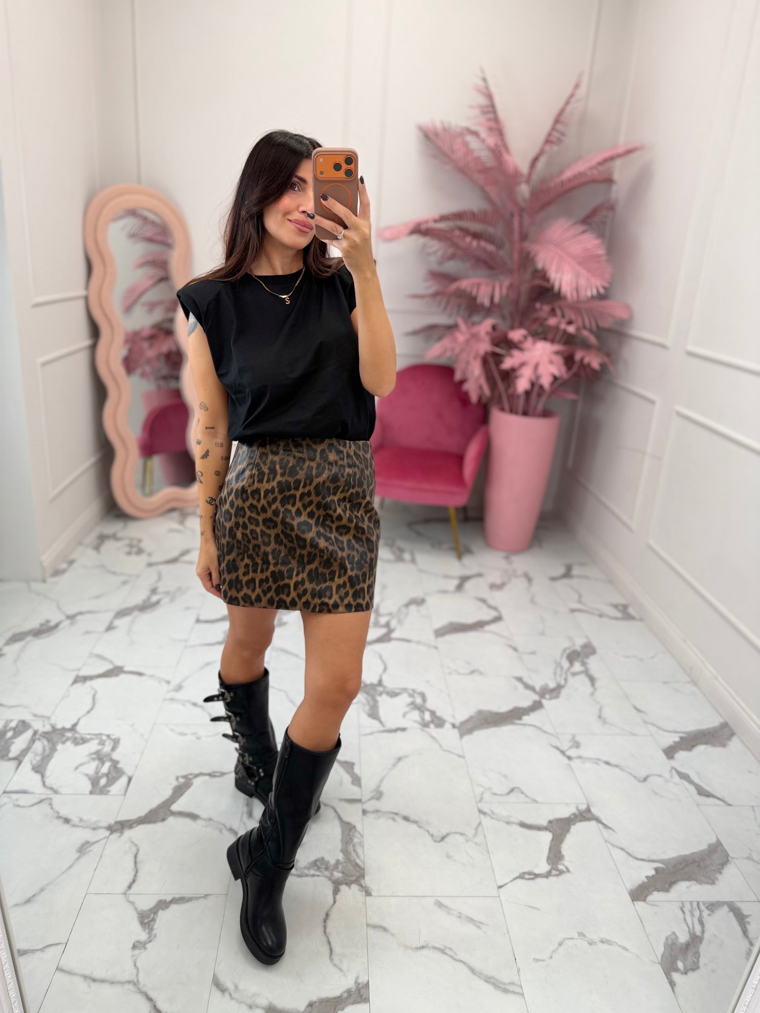 Gonna ecopelle “Leopard” GLAMOROUS