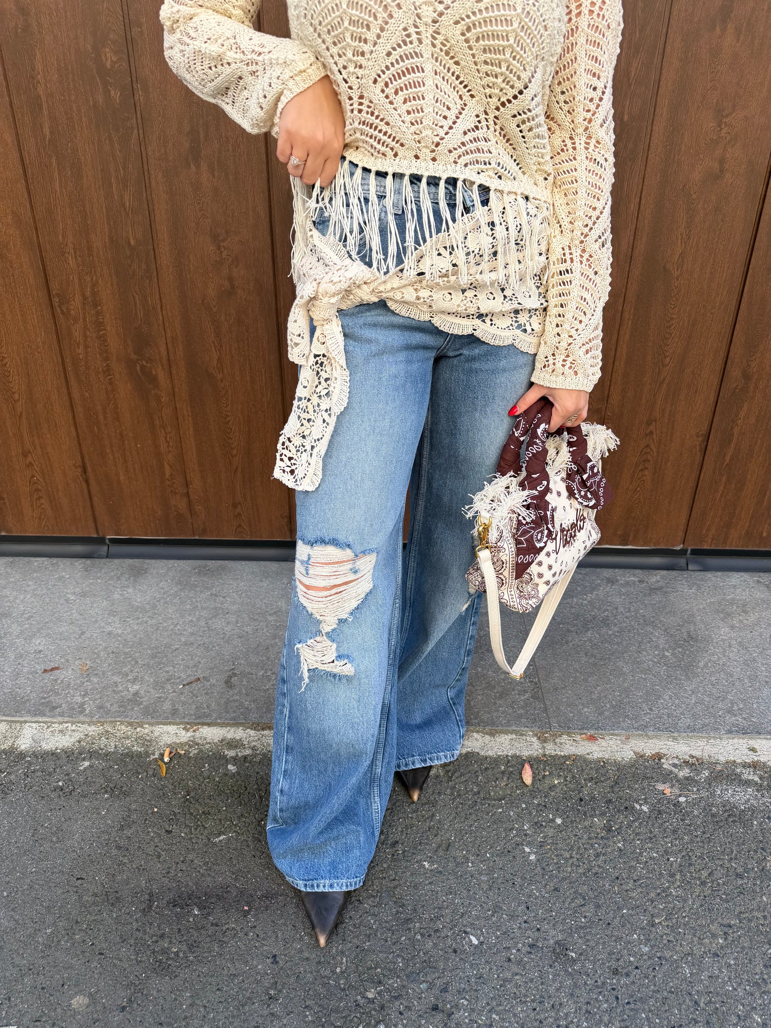 Jeans wide leg “Carrie” bandana ONLY