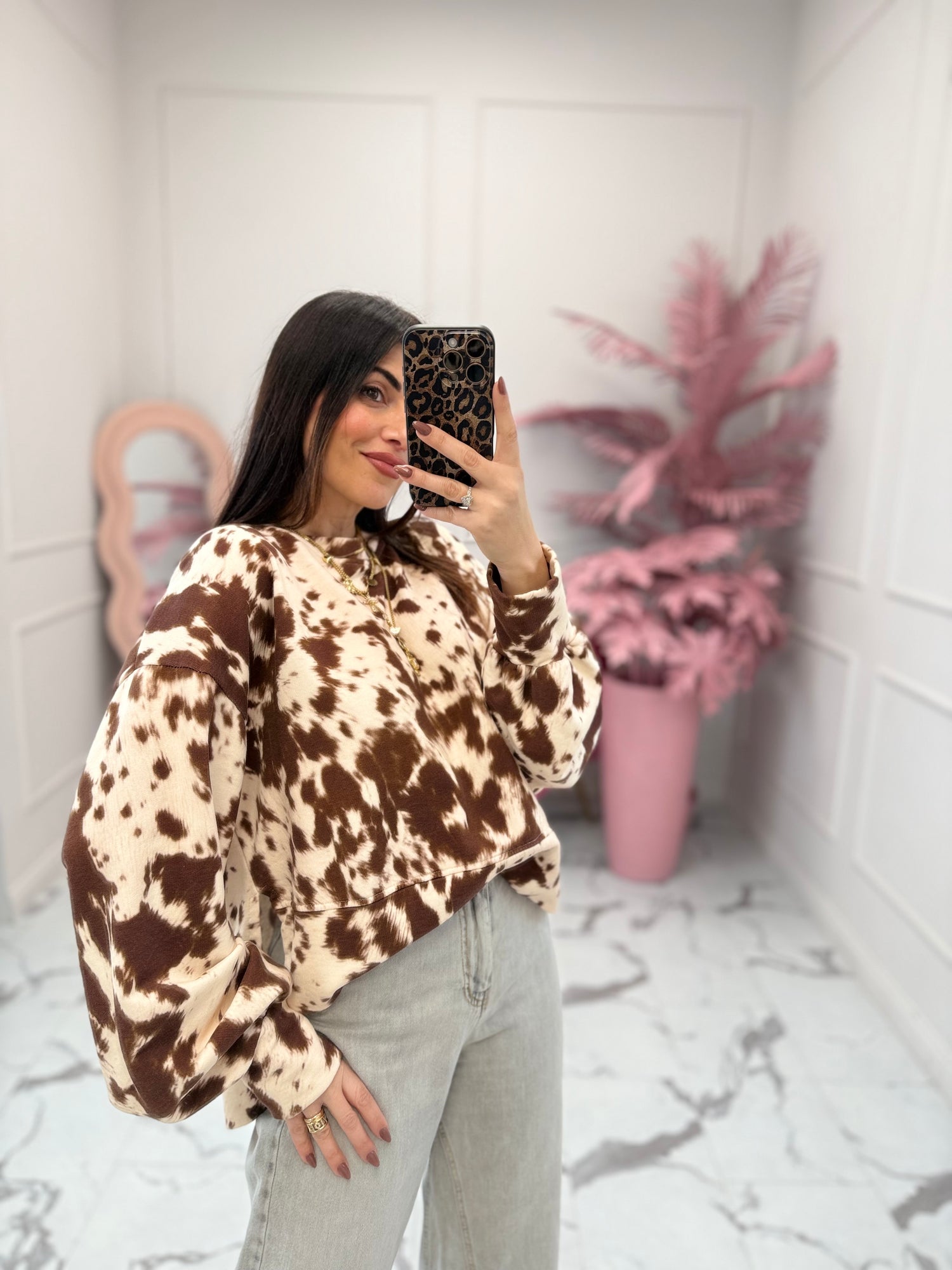 Felpa “Cow print” HAVE ONE