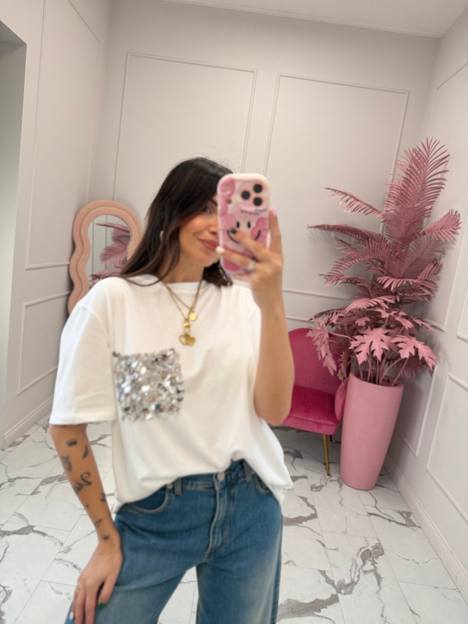 T-shirt taschino paillettes “Jolie” LIP