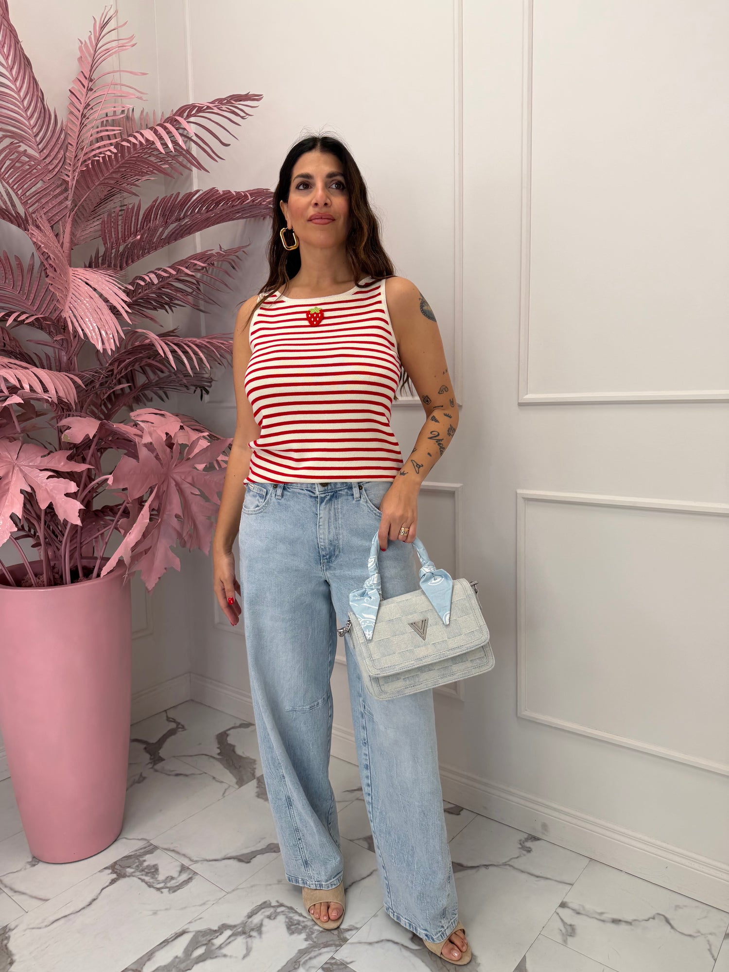 Canotta in maglia “Strawberry” COMPANIA FANTASTICA