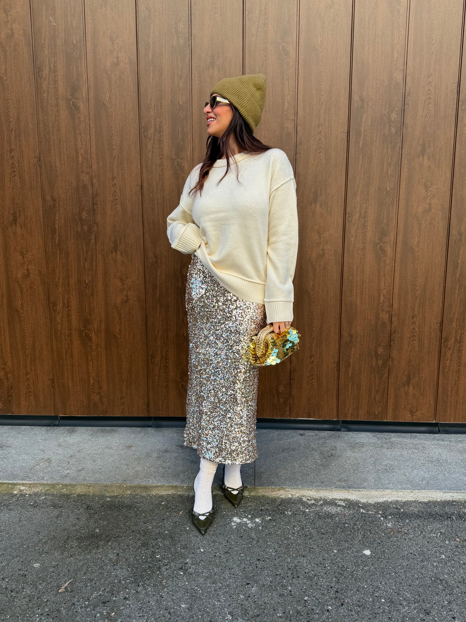 Gonna longuette paillettes “Luce” LIP