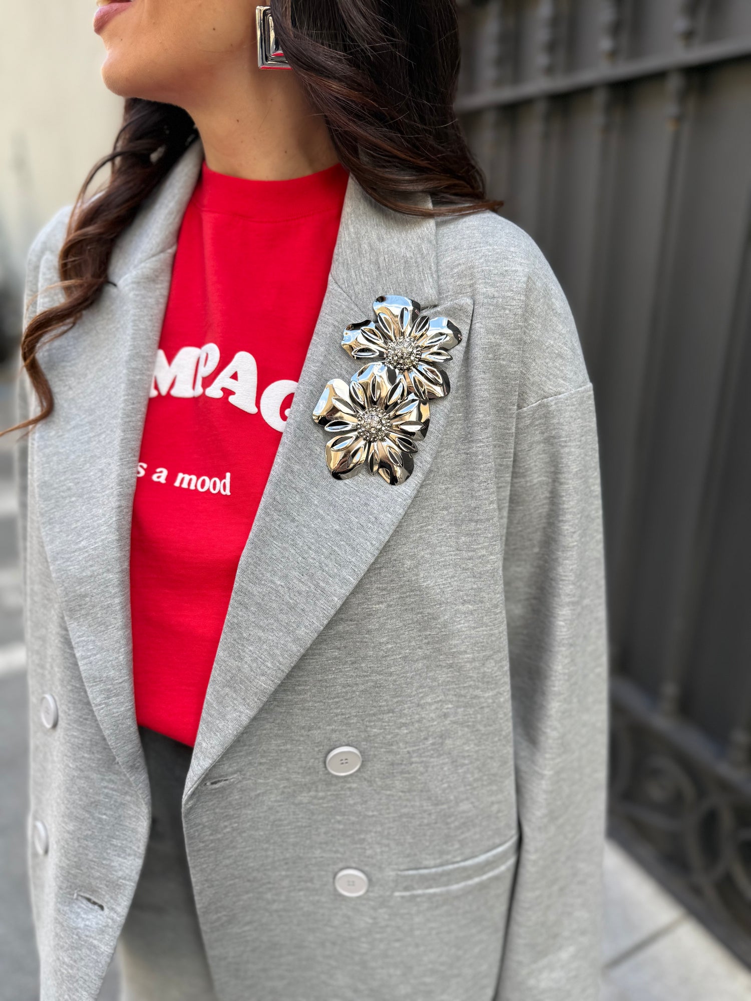 Blazer tailleur doppiopetto “Silver Flower” VICOLO