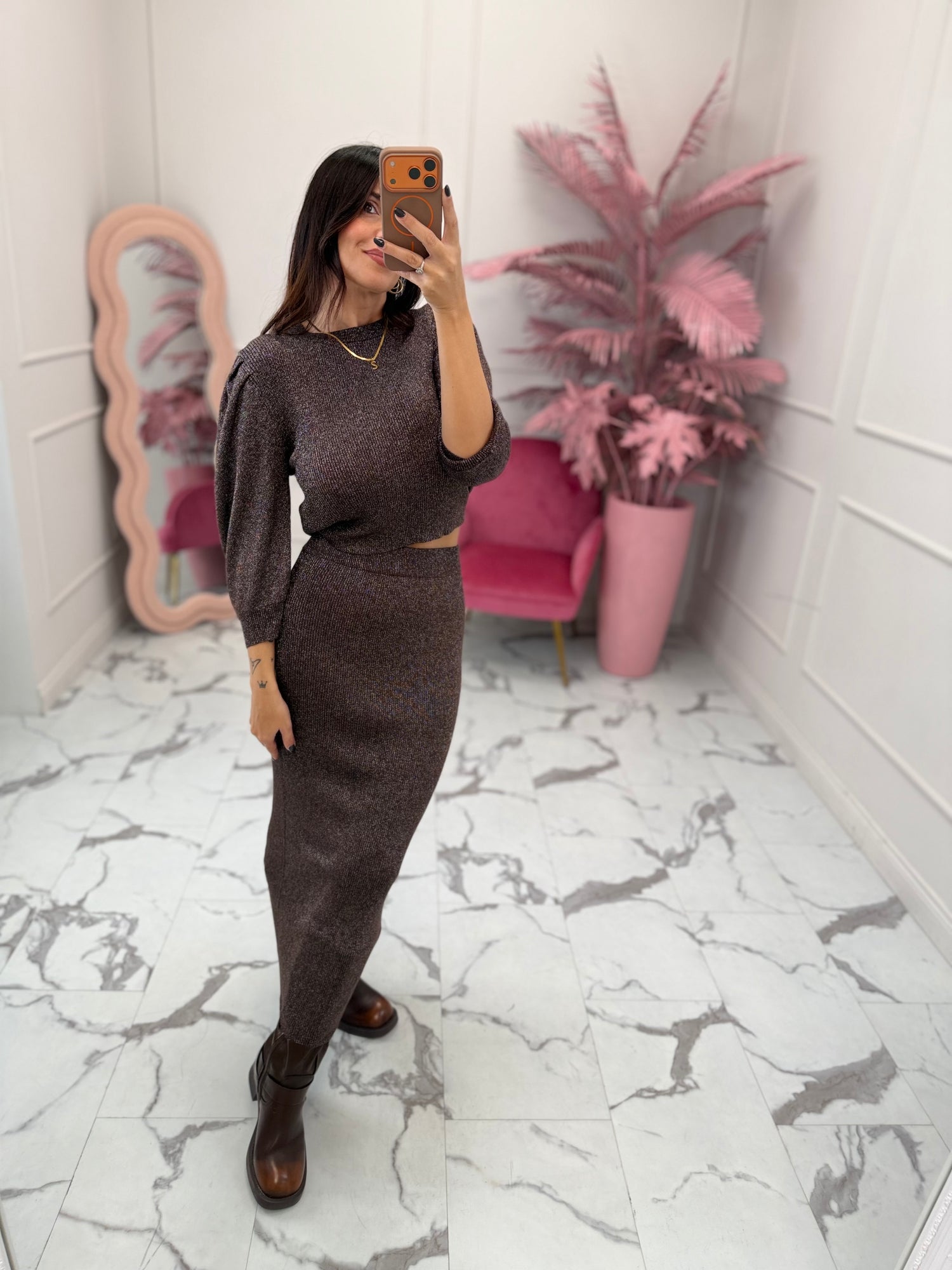 Gonna lunga “Brown Lurex” GLAMOROUS