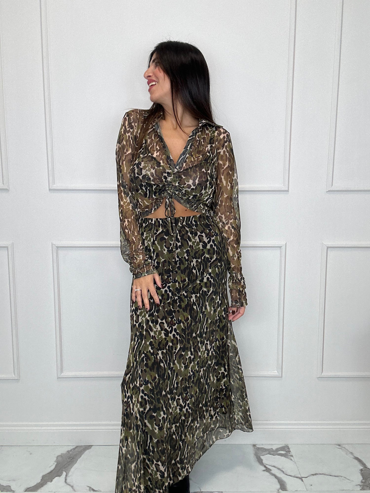 Blusa crop tulle “Leopard” LUMINA