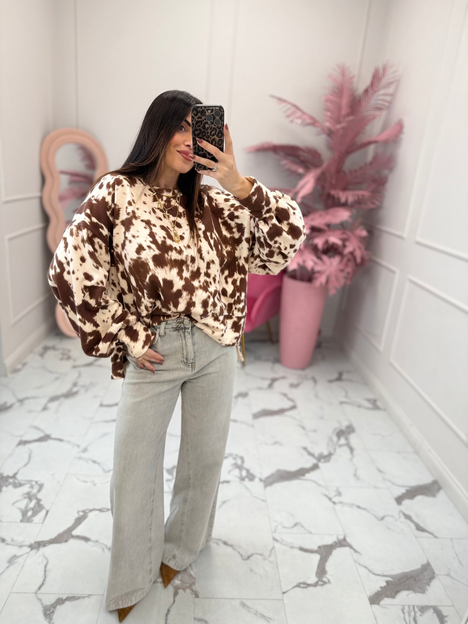 Felpa “Cow print” HAVE ONE