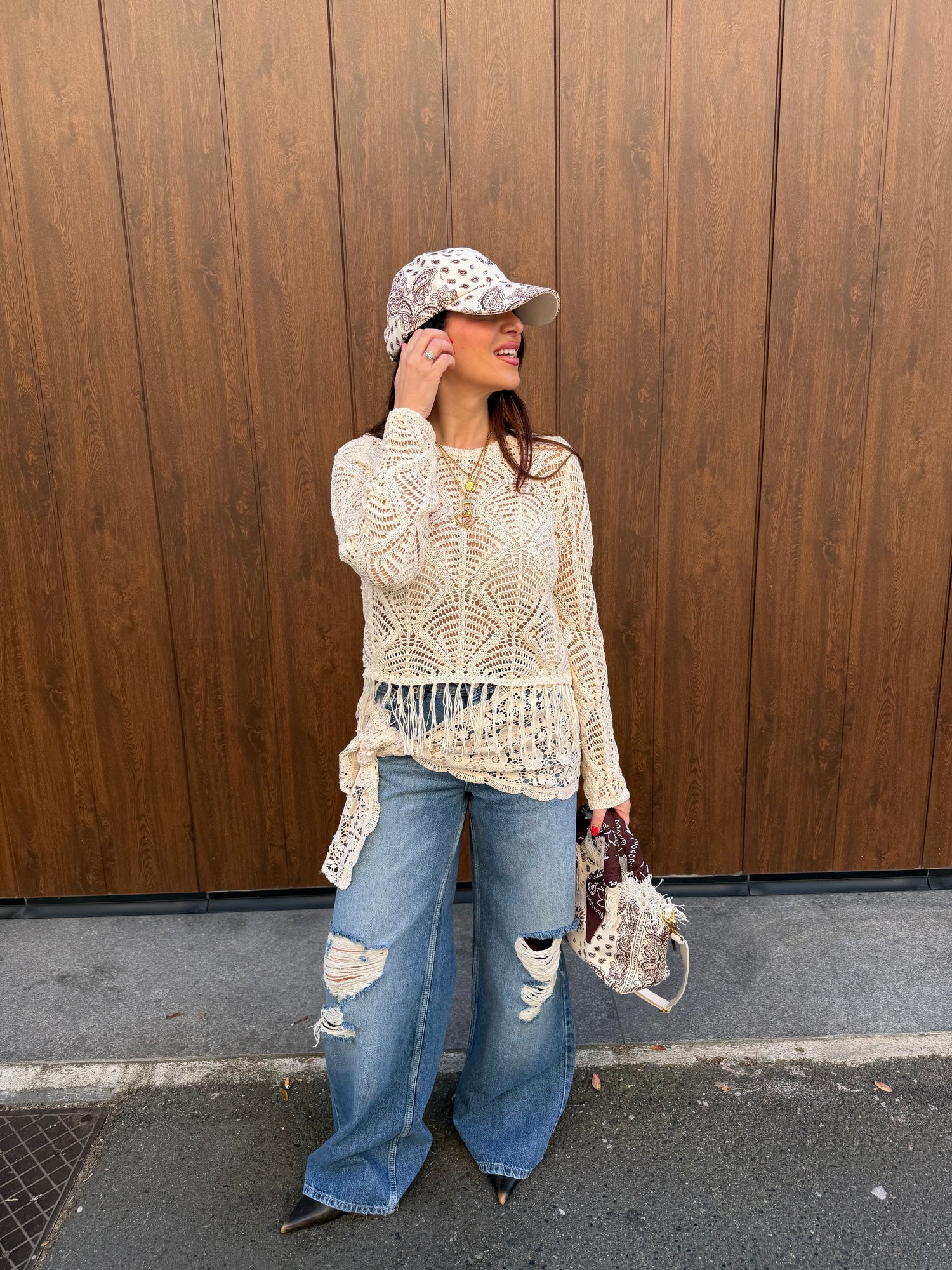 Jeans wide leg “Carrie” bandana ONLY