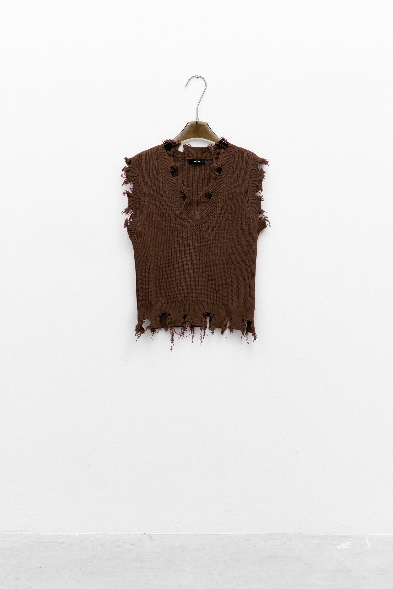 Gilet in maglia rotture LUMINA