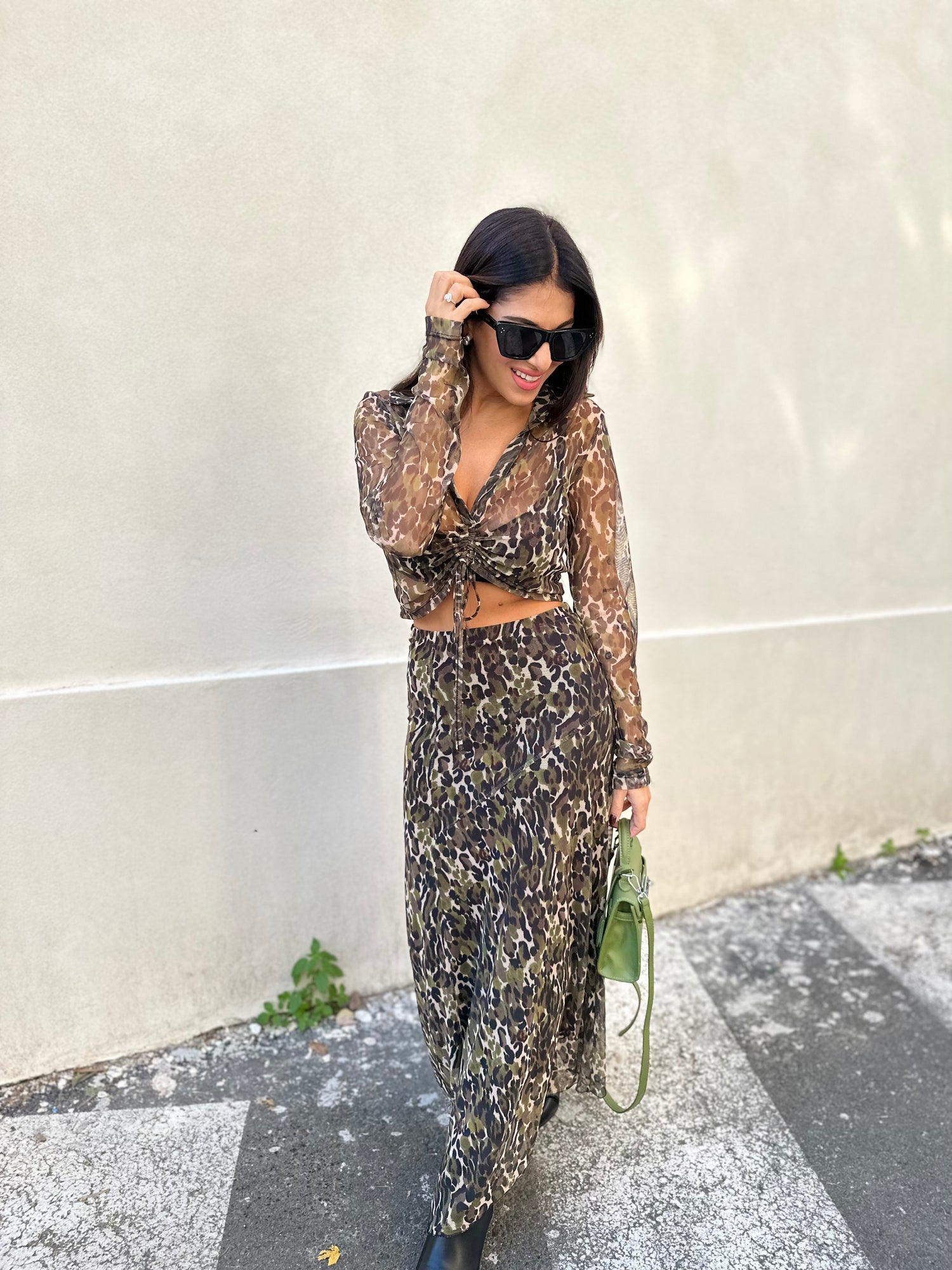 Blusa crop tulle “Leopard” LUMINA