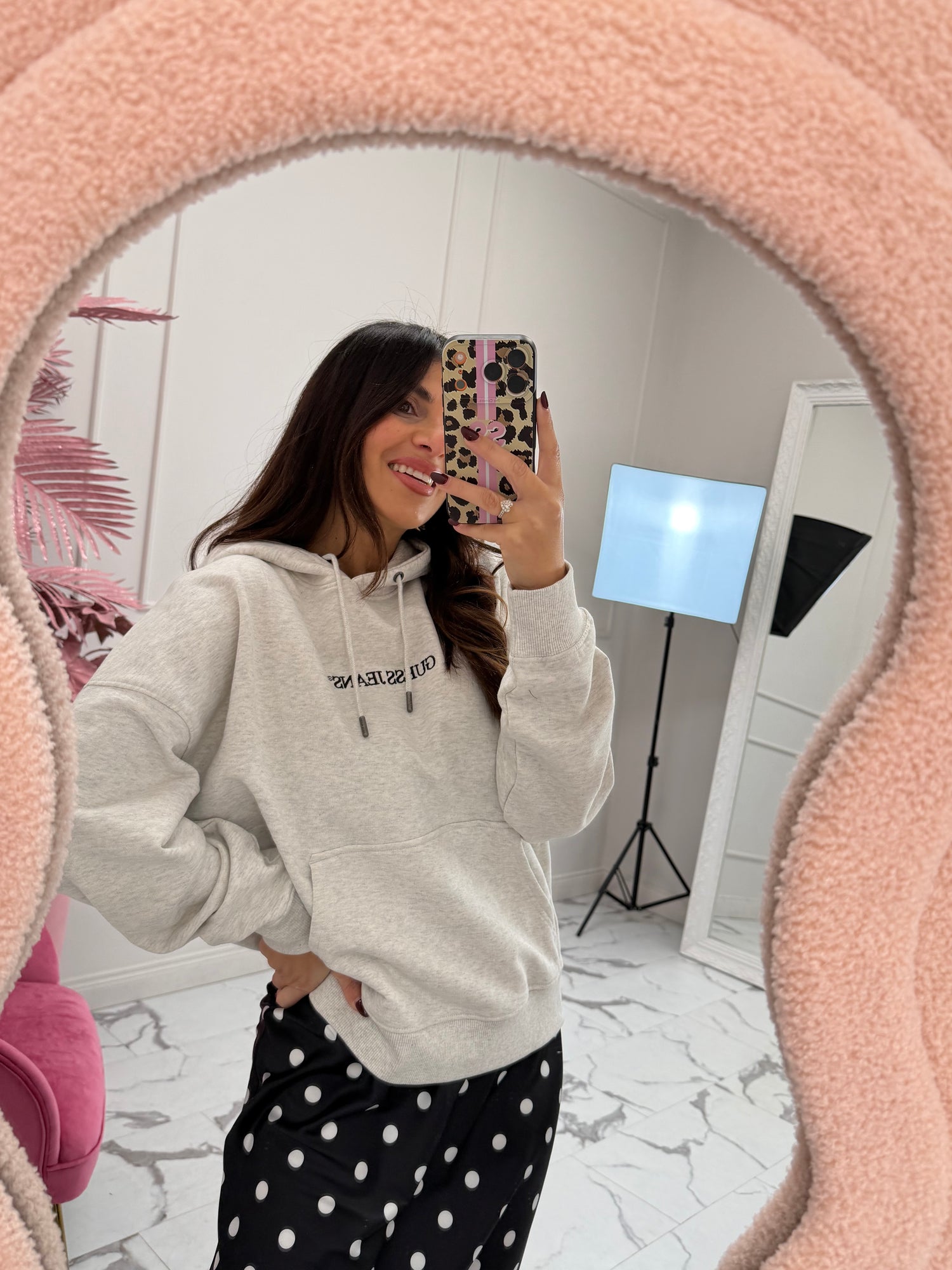 Felpa cappuccio over logo GUESS JEANS