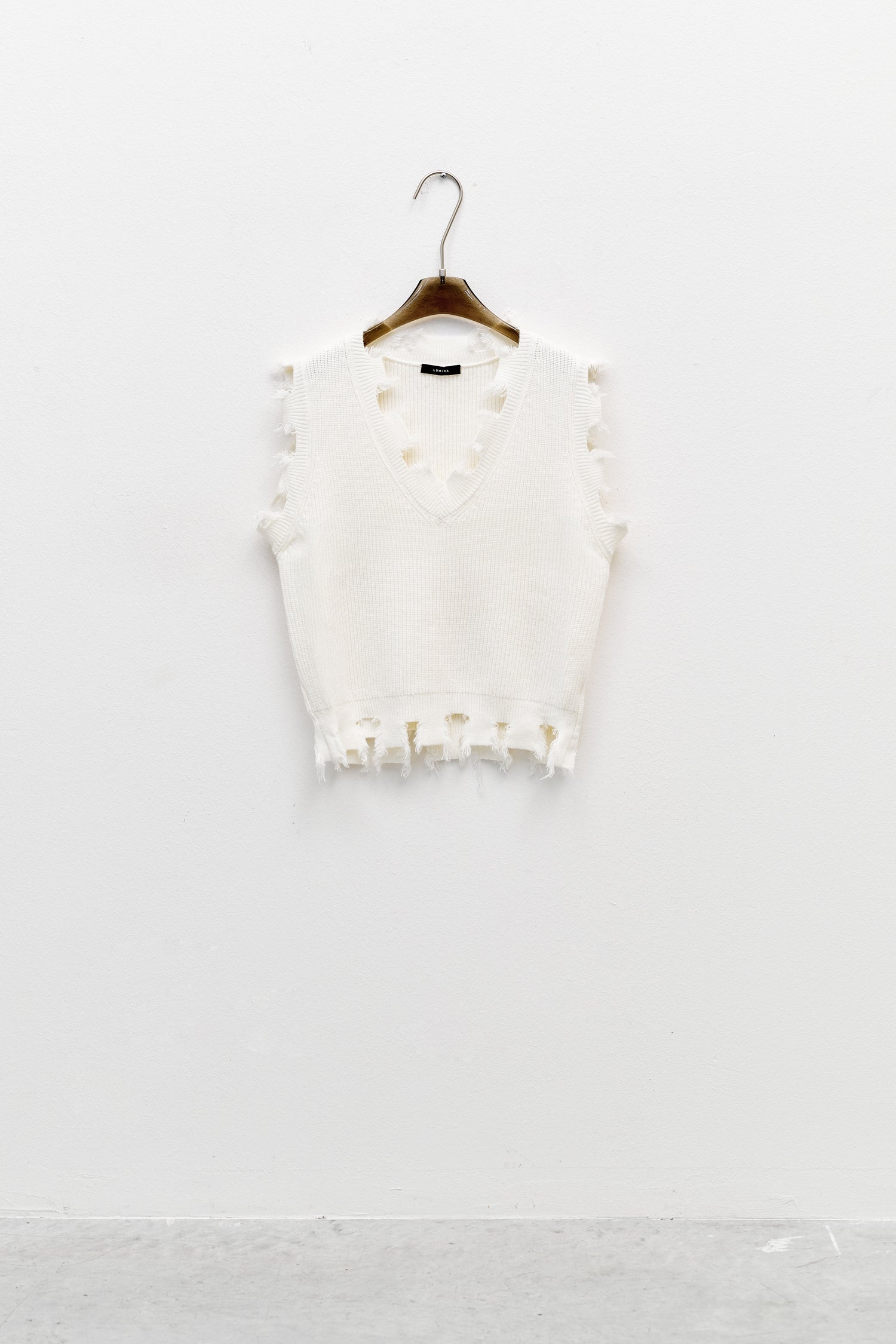 Gilet in maglia rotture LUMINA