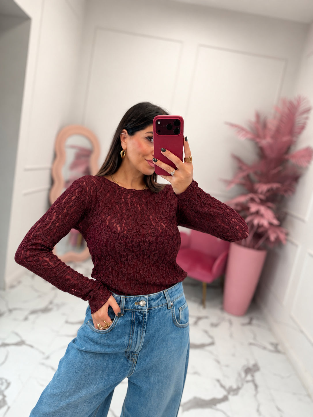 Maglia manica lunga pizzo HAVEONE