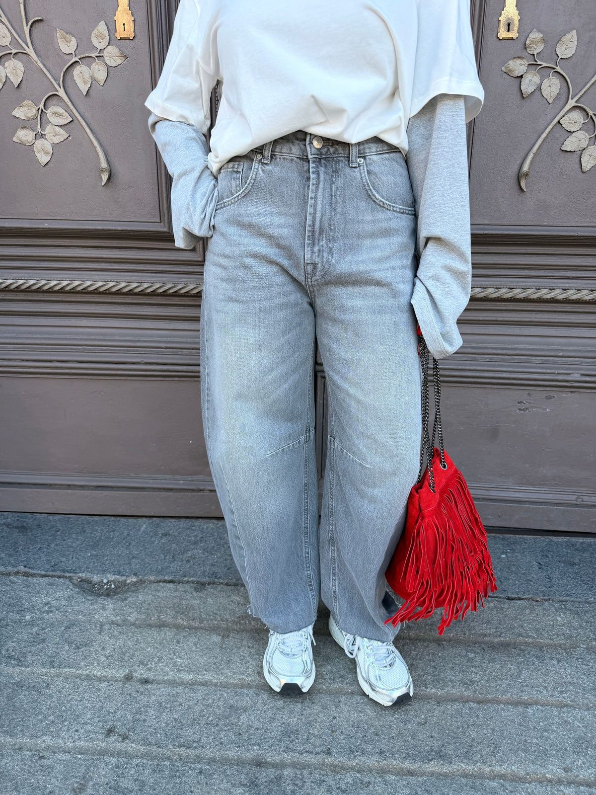 Jeans balloon grigio Delia VICOLO