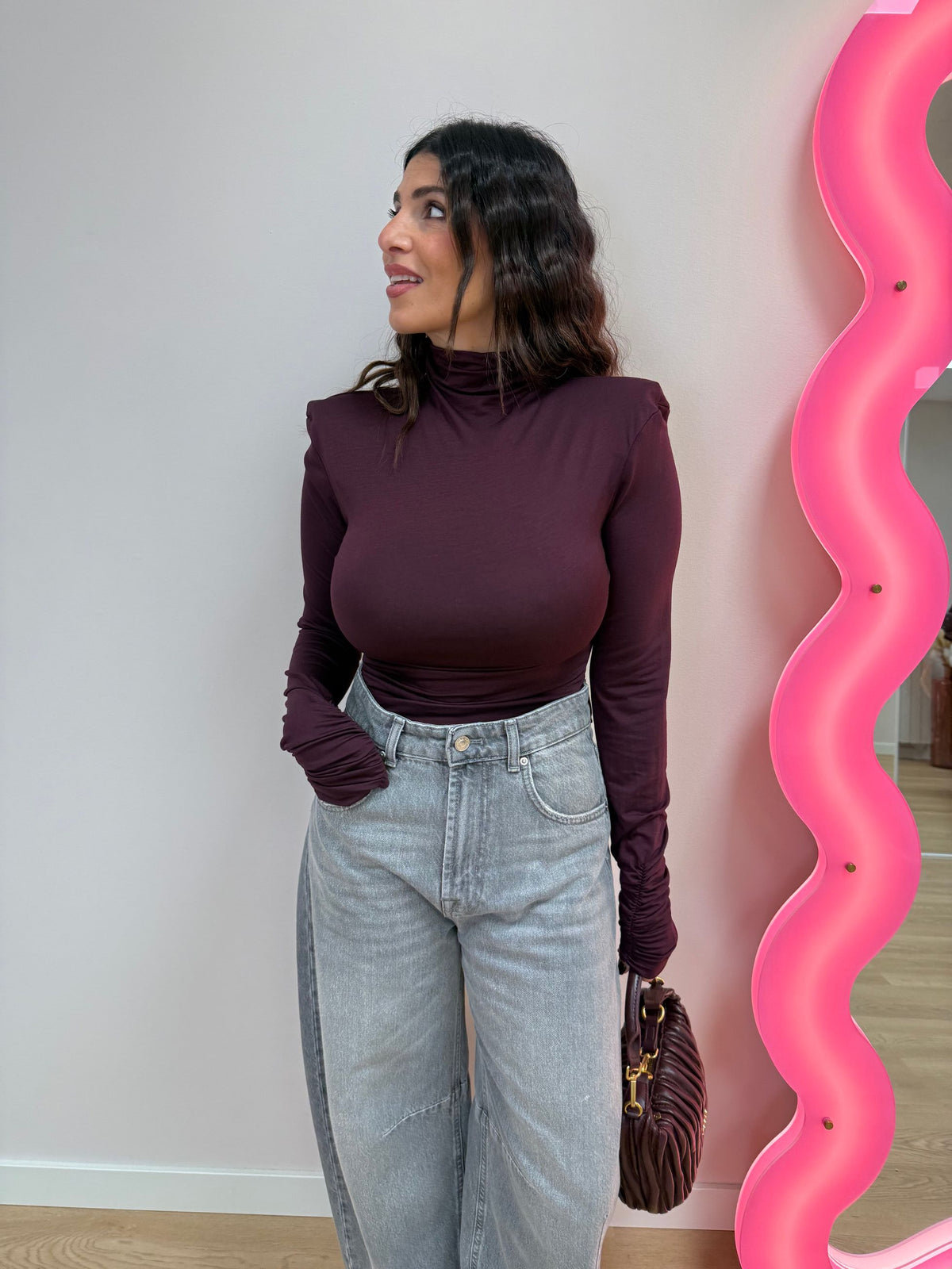 Dolcevita jersey con spalline VICOLO