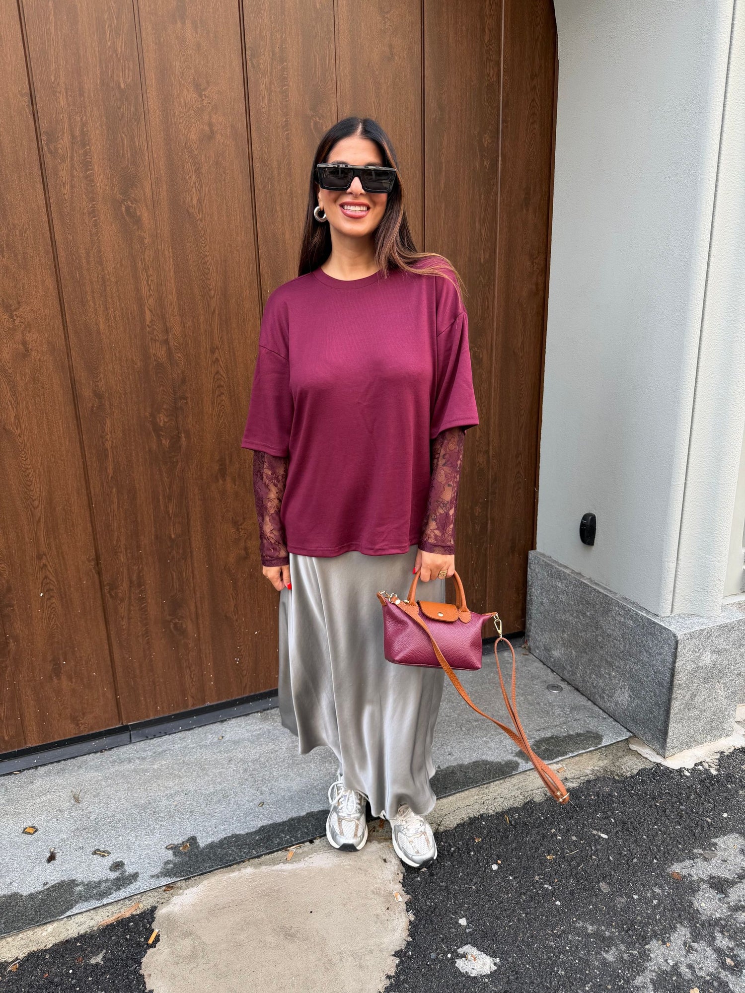 T-shirt manica pizzo Tahalia ONLY