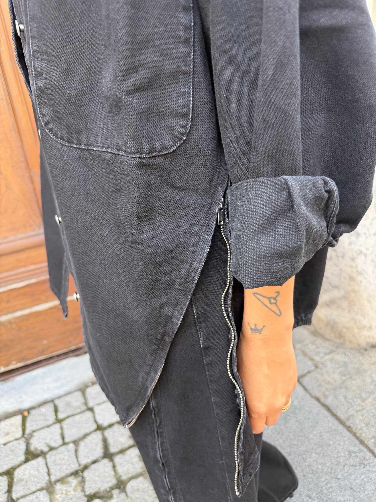 Giacca denim zip VICOLO