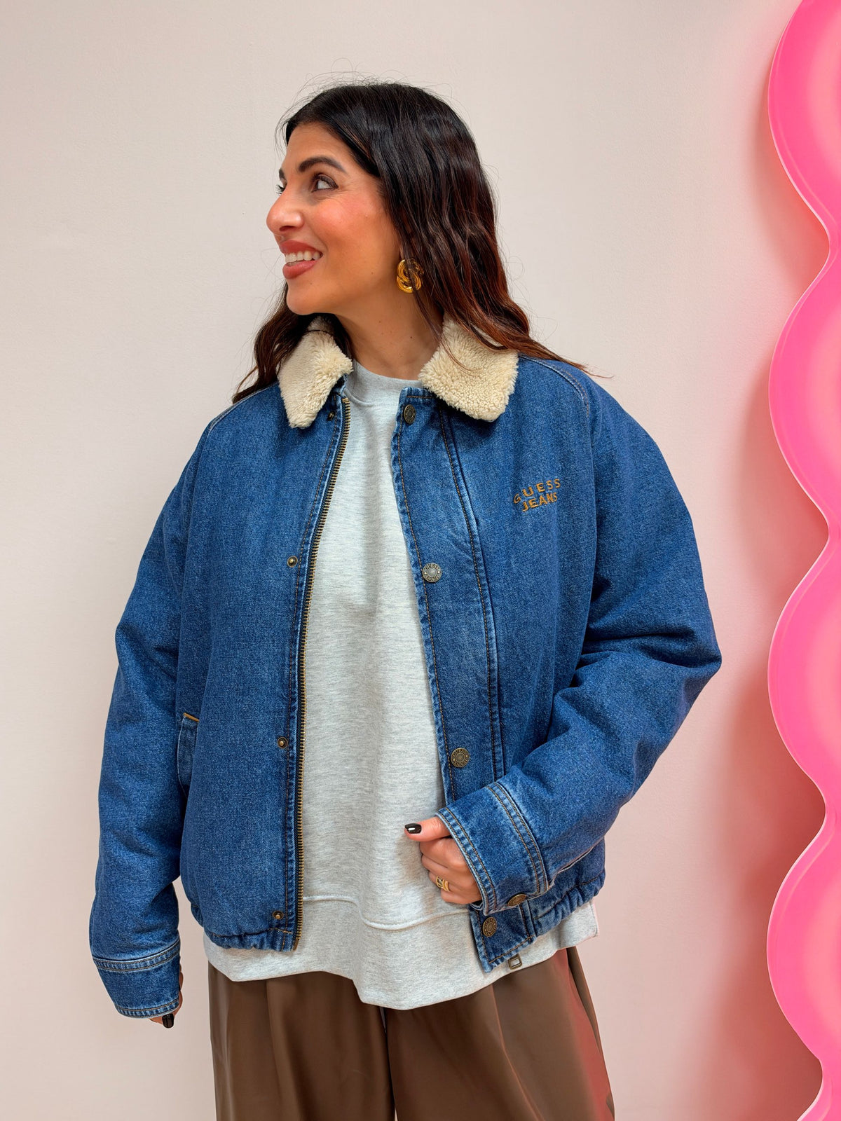Giacca denim teddy GUESS JEANS