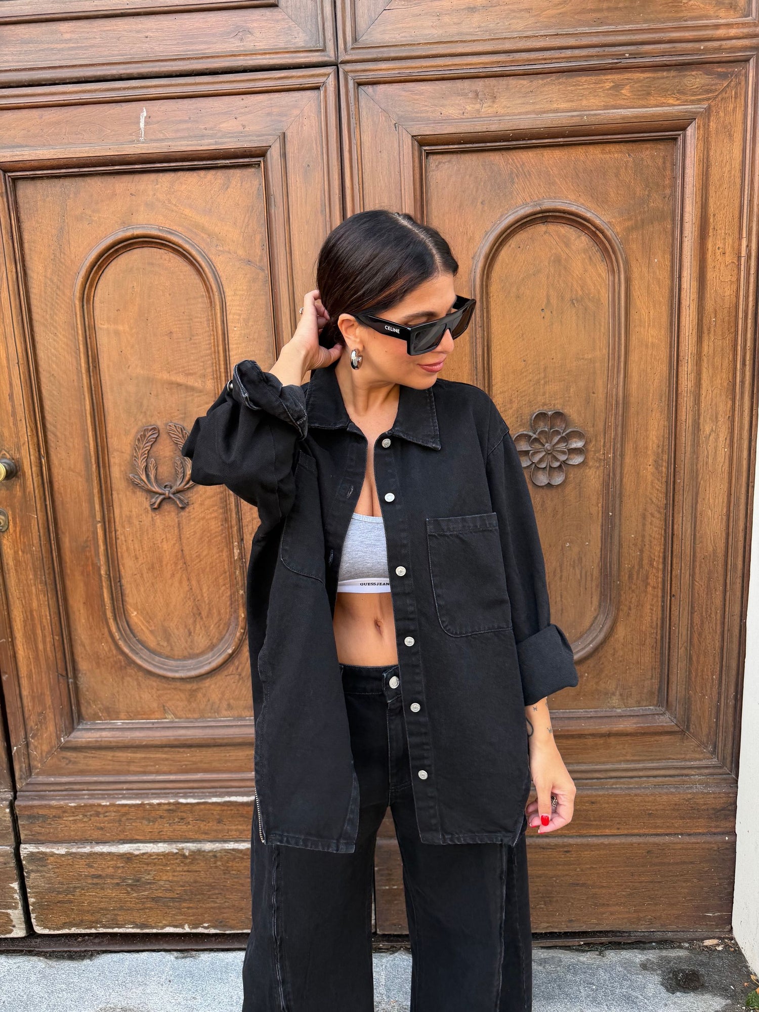 Giacca denim zip VICOLO