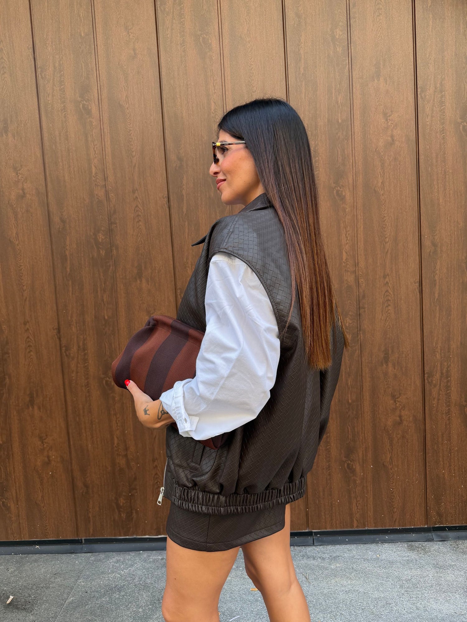 Gilet ecopelle intrecciata HAVEONE