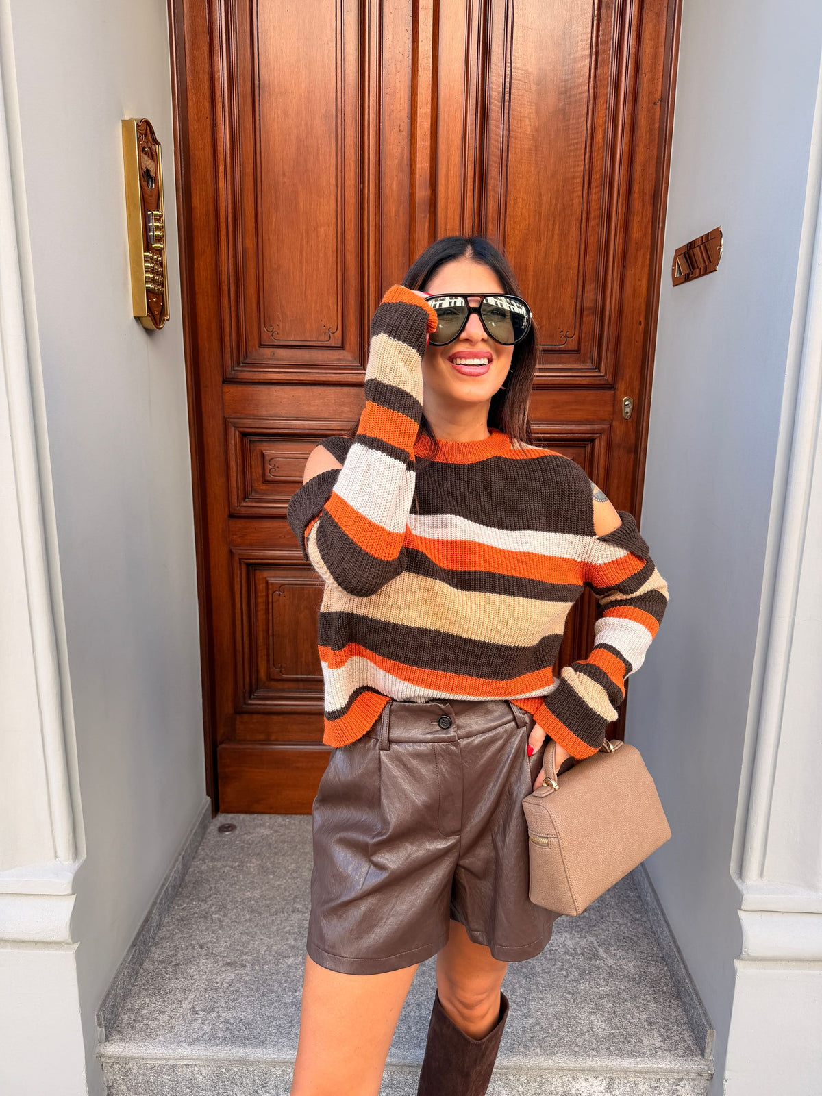 Maglione cut out righe HAVEONE