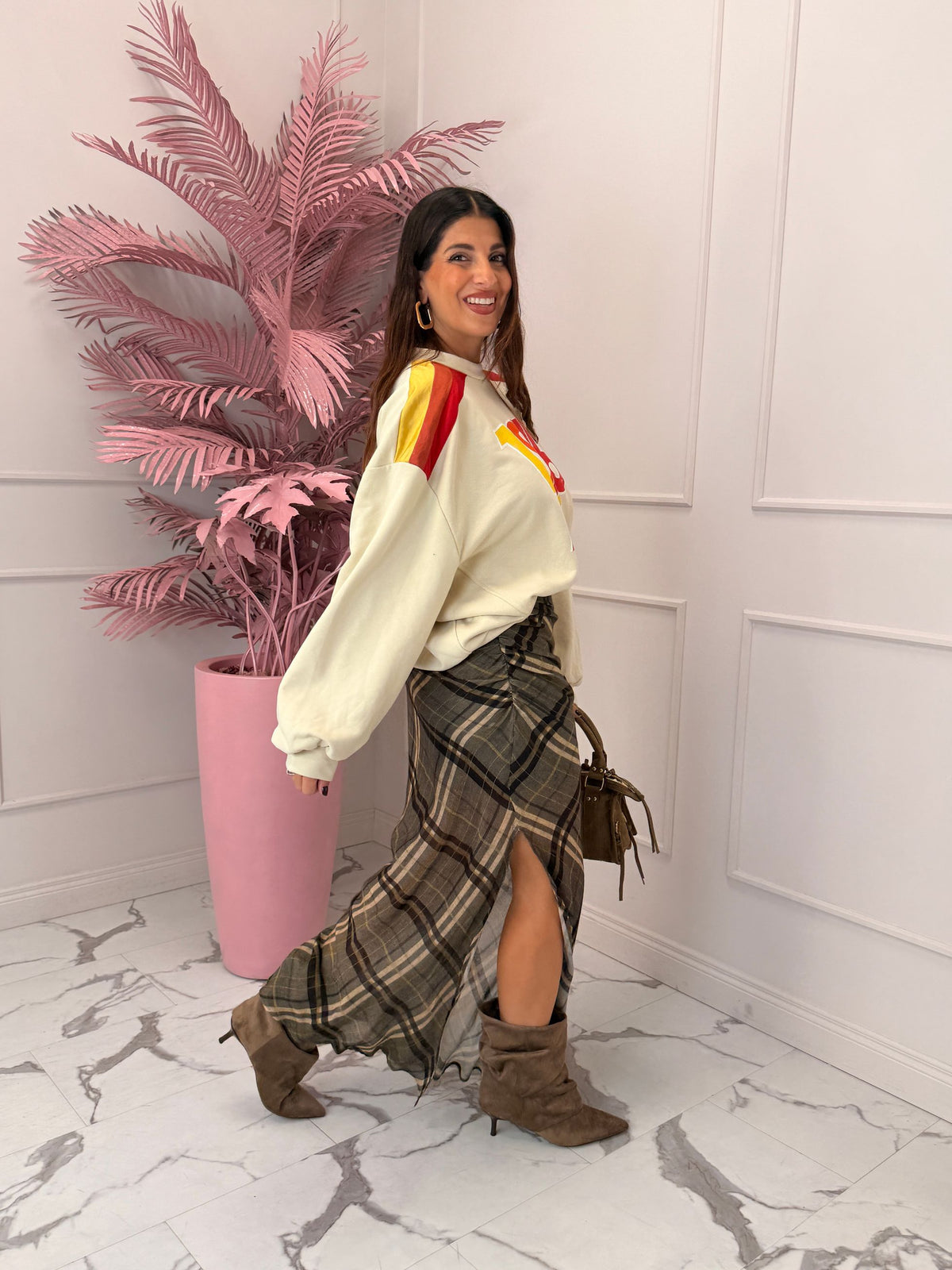 Gonna lunga con spacco Tartan HAVE ONE