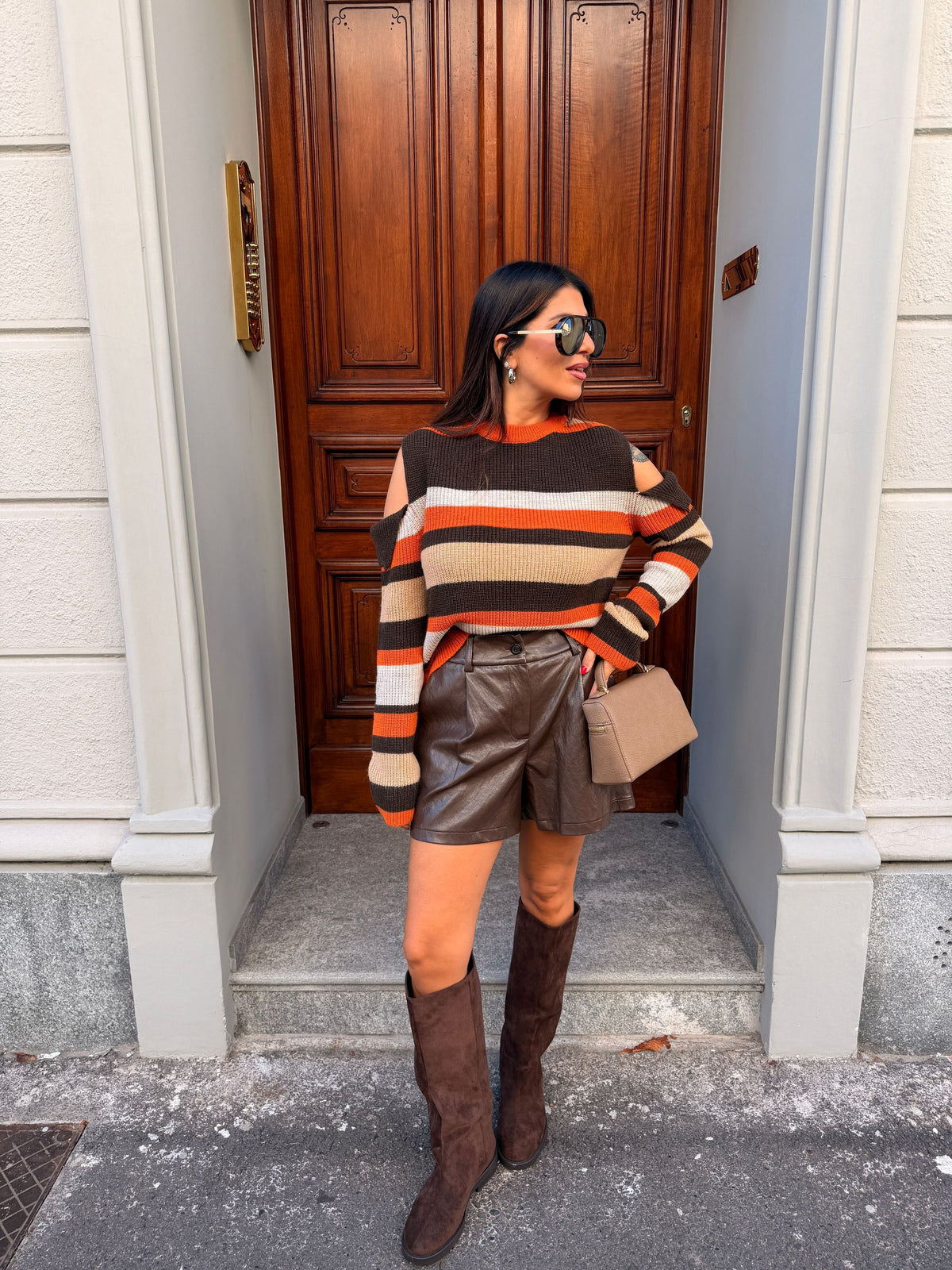 Maglione cut out righe HAVEONE
